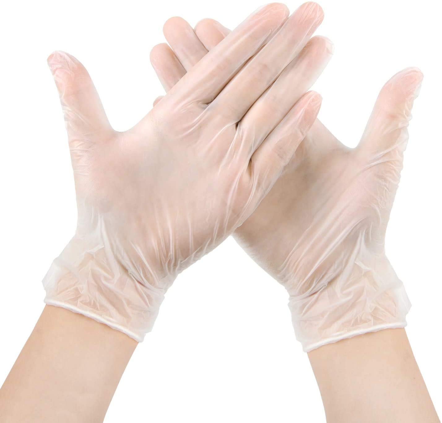 EZGOODZ Disposable Vinyl Gloves - Latex Free, Powder Free, Protein Free - Ideal for Food Handling, Cleaning & Medical Use