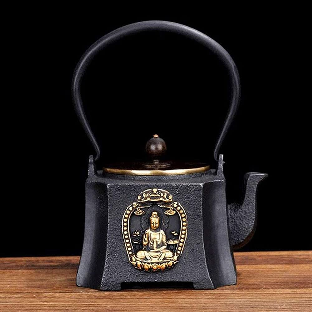 Vintage Cast Iron Tea Kettle with Infuser - Rust Proof Japanese Style Teapot with Handle for Home, Office & Party - Perfect for Loose Leaf Tea Brewing & Gift Giving