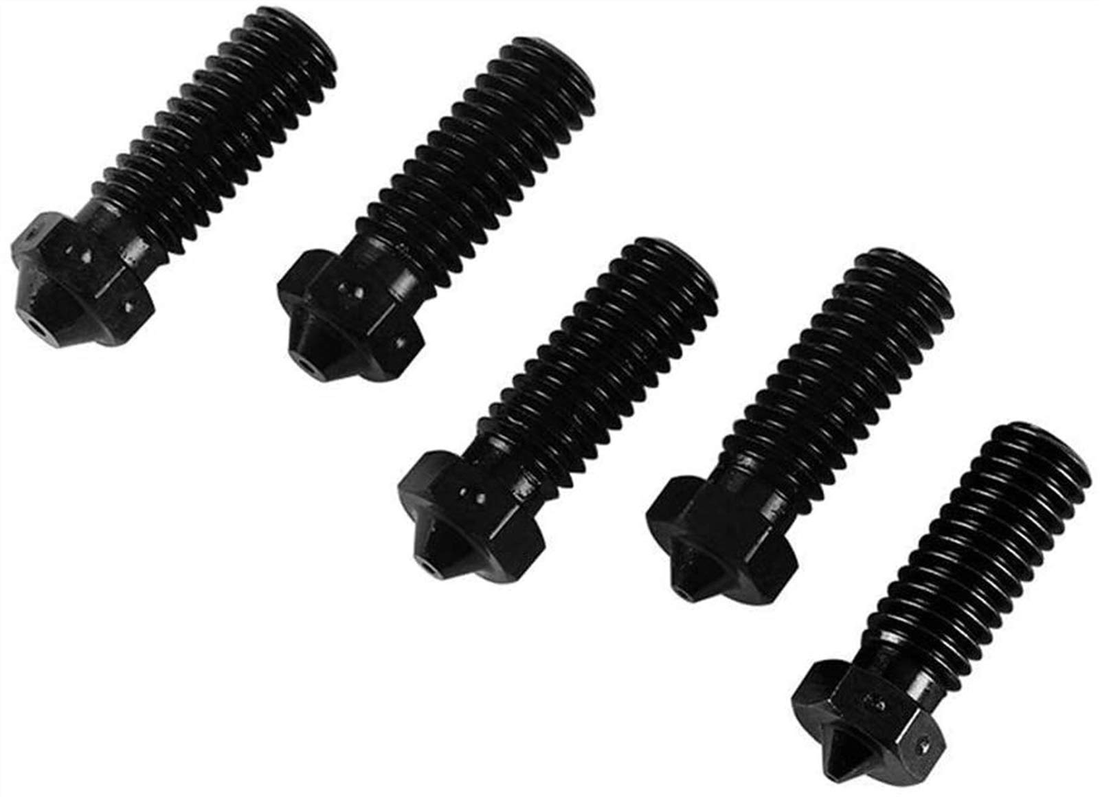 5 Pack 1.75mm Hardened Steel V6 Nozzles for 3D Printers - High Performance Hotend Replacement Parts - Perfect for ABS, PLA, PETG Filament Printing