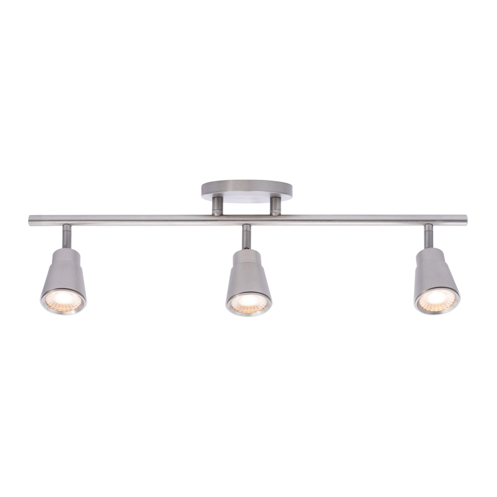 WAC Lighting Solo 3-Light LED Energy Star Certified Fixed Rail System 3000K Warm White Brushed Nickel Finish - Perfect for Kitchen, Dining Room & Retail Spaces