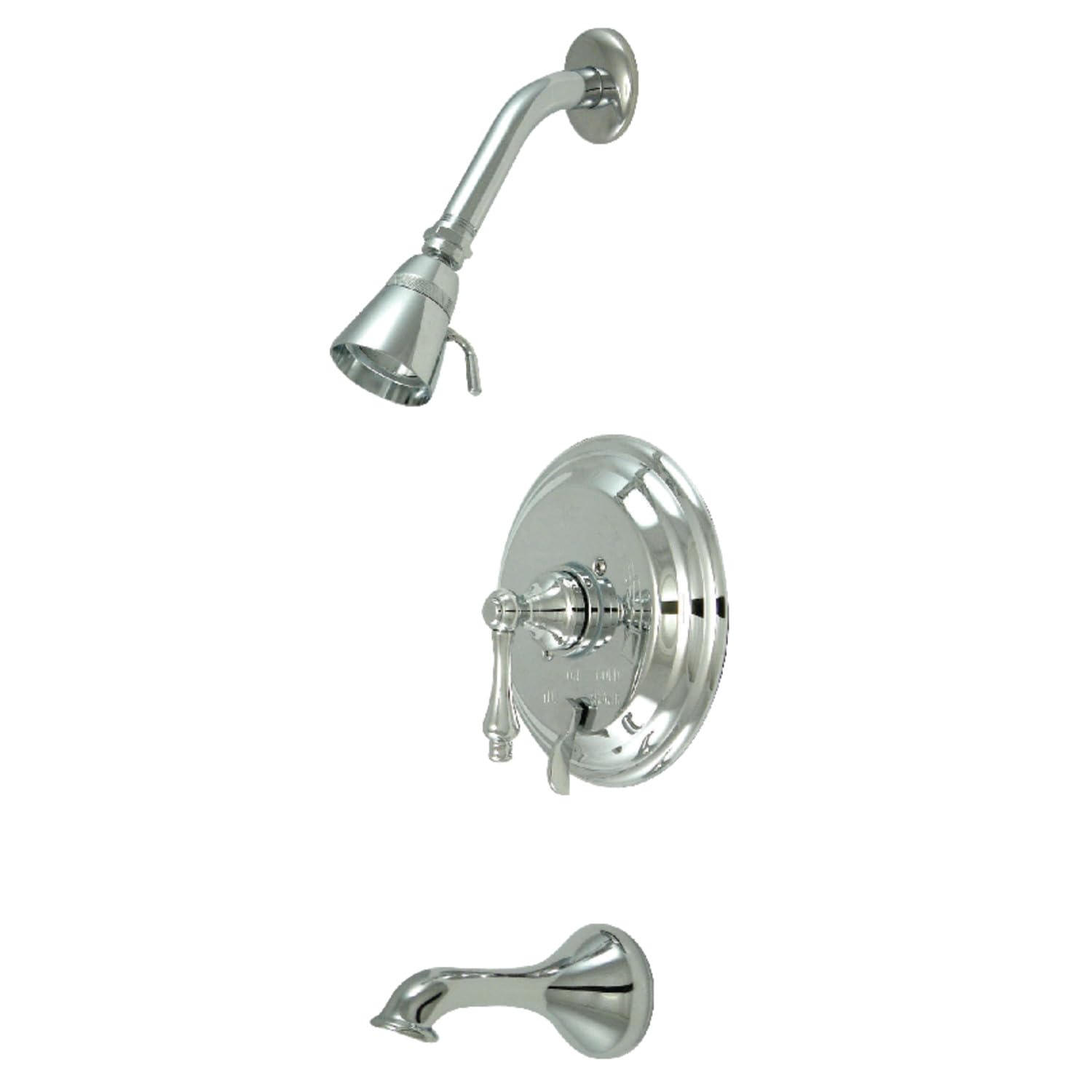 Kingston Brass KB36310AL Polished Chrome Tub and Shower Faucet with Metal Lever Handle - Vintage Style Bathroom Fixture for Restoration Projects | Perfect for Bathroom Remodeling & Spa-Like Shower Experience