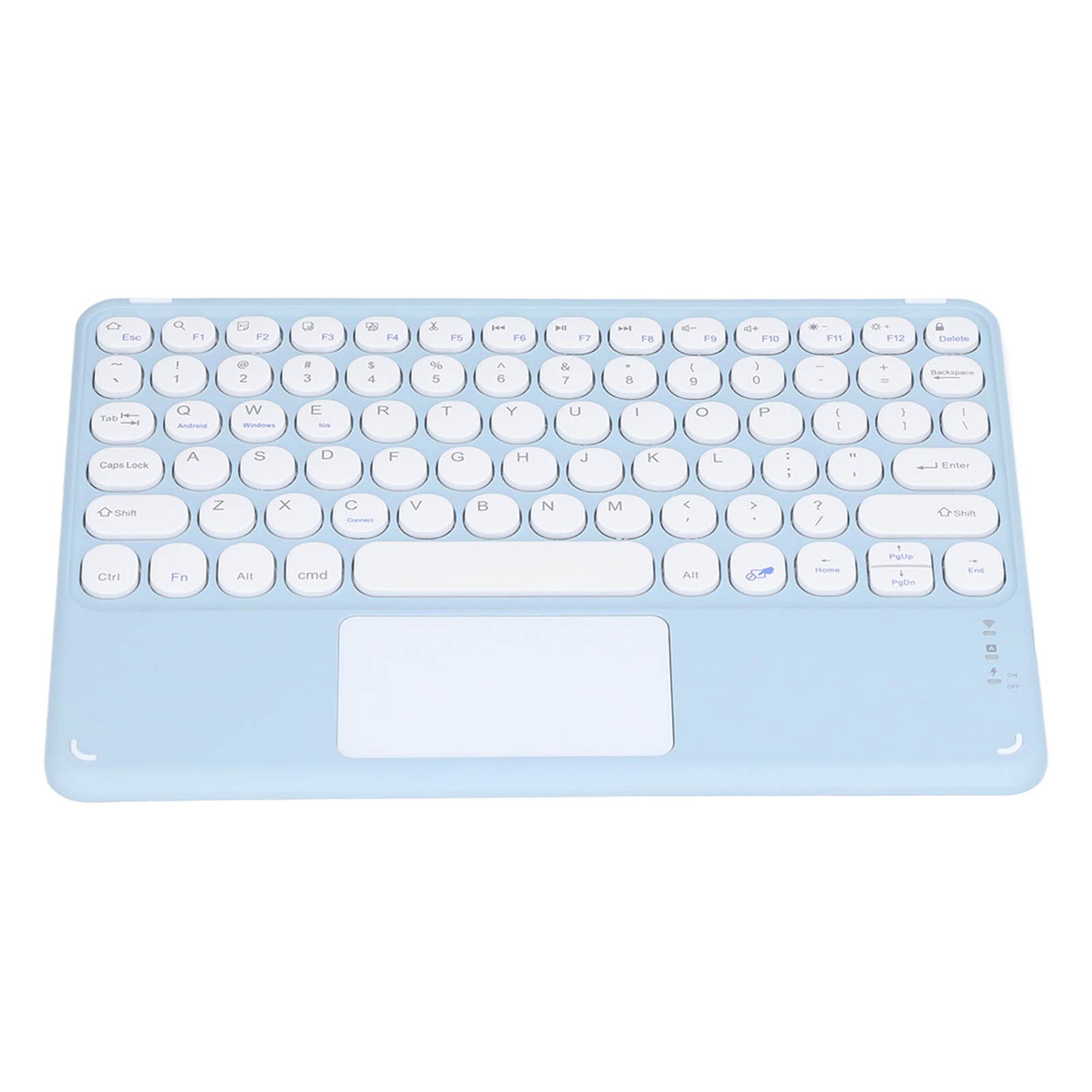 Smart Wireless Keyboard with 13 Shortcut Keys - Ultra Thin Ergonomic Design for Laptops, Tablets & Phones (Sky Blue) - Home & Office Use
