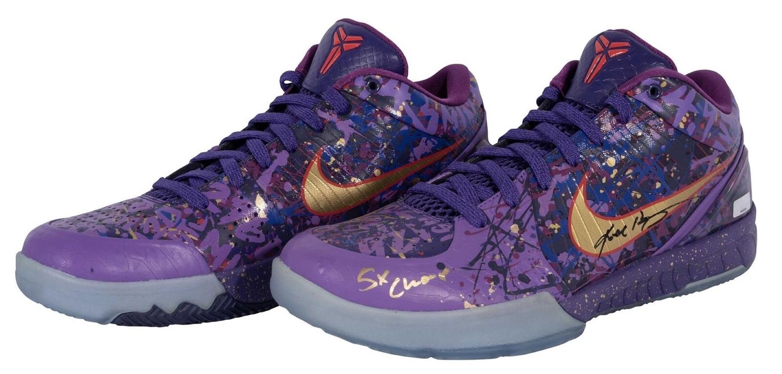 Kobe Bryant Lakers Signed Nike Zoom Kobe IV Prelude Basketball Shoes - 5x NBA Champion Limited Edition Collectible - Perfect for Display, Sports Memorabilia Collection & Lakers Fans Gift