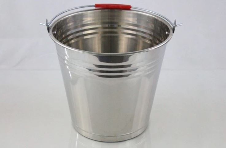 16L Stainless Steel Pail Bucket - Food Grade, Rust Resistant, Multipurpose for Kitchen, Restaurant & Outdoor Use - QT9102