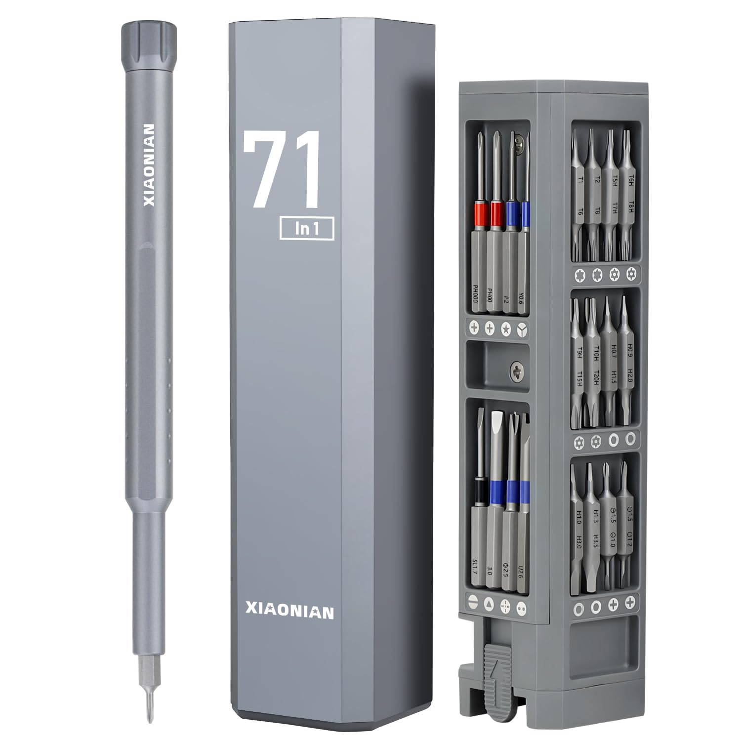 71 in 1 Small Precision Screwdriver Set - XIAONIAN Mini Multi-Bit Repair Tool Kit with 360° Rotating Handle & Durable Metal Case | Perfect for Electronics, Jewelry, Watches, MacBook, PC, PS5, PS4, Ring Doorbell, Eyeglasses & DIY Projects | Ideal for Home Repairs, Tech Maintenance & Crafting