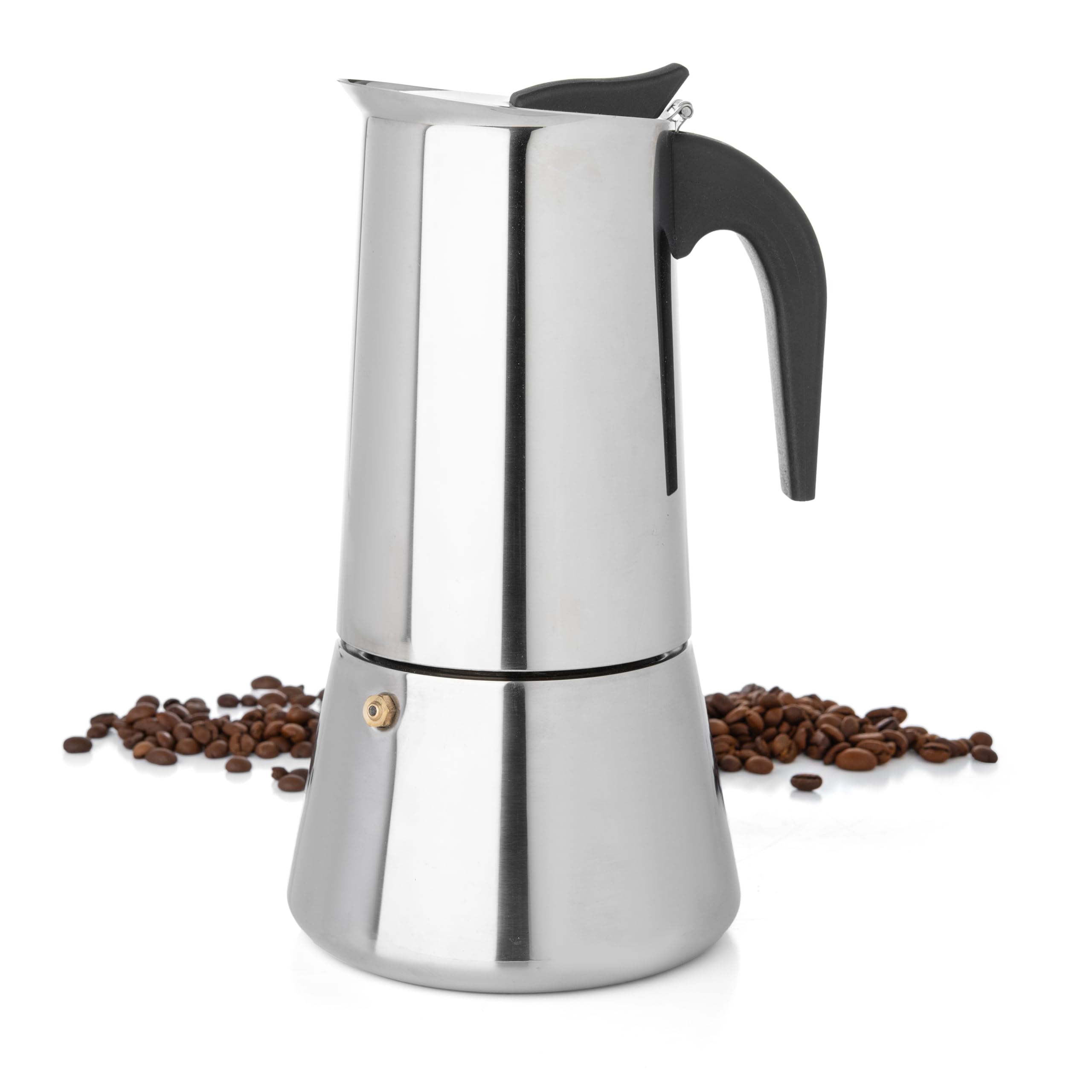 Mixpresso 12 Cup Stovetop Espresso Maker 600ml/20oz - Stainless Steel Moka Pot with Percolator Design - Italian Coffee Maker for Camping, Home & Office Use - Perfect for Espresso, Latte & Cappuccino Brewing