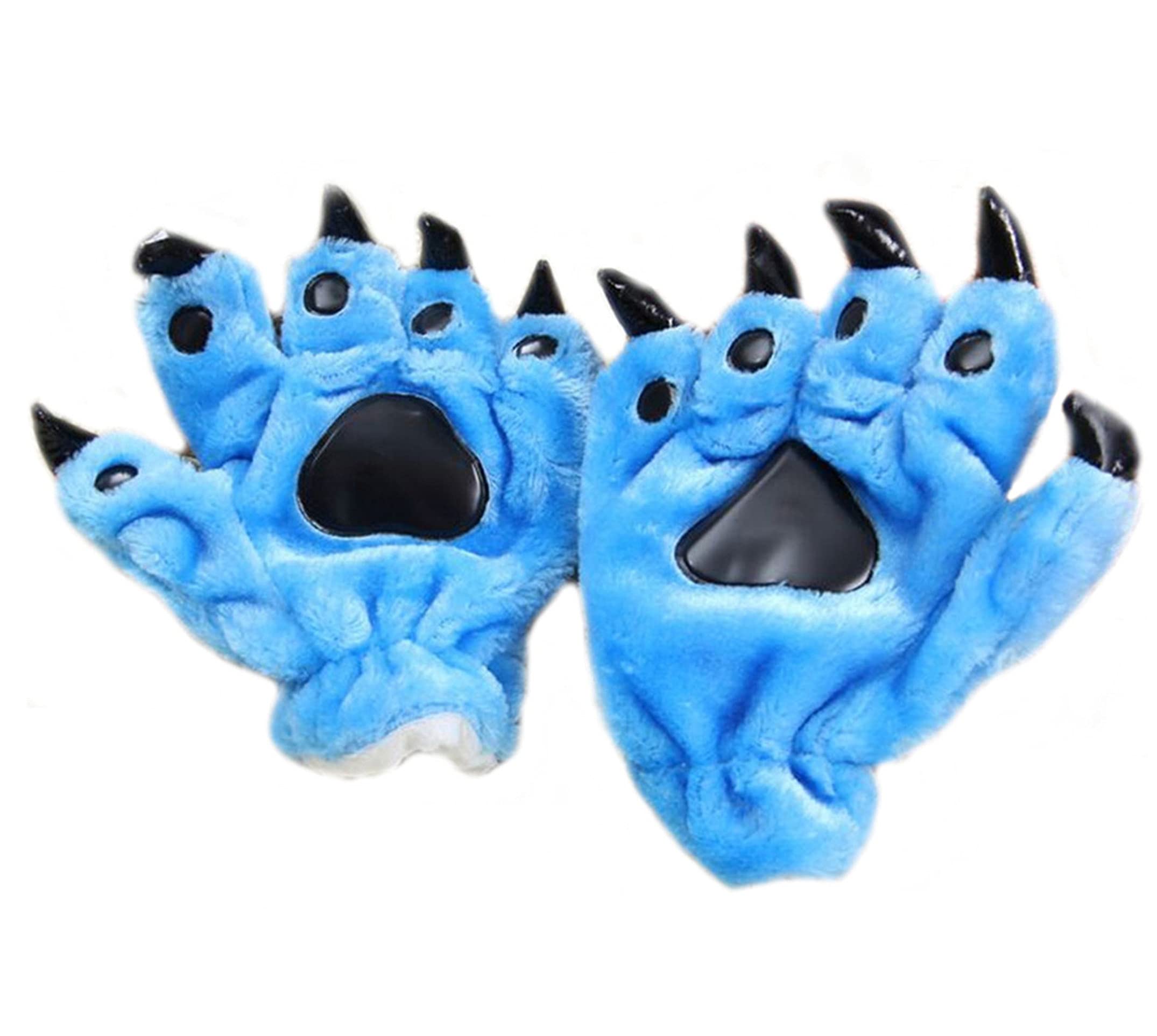 Warm Animal Siamese Paw Gloves - Cartoon Dinosaur Plush Mittens for Couples & Parent-Child Cosplay | Perfect for Winter, Halloween Costumes, and Family Fun Activities