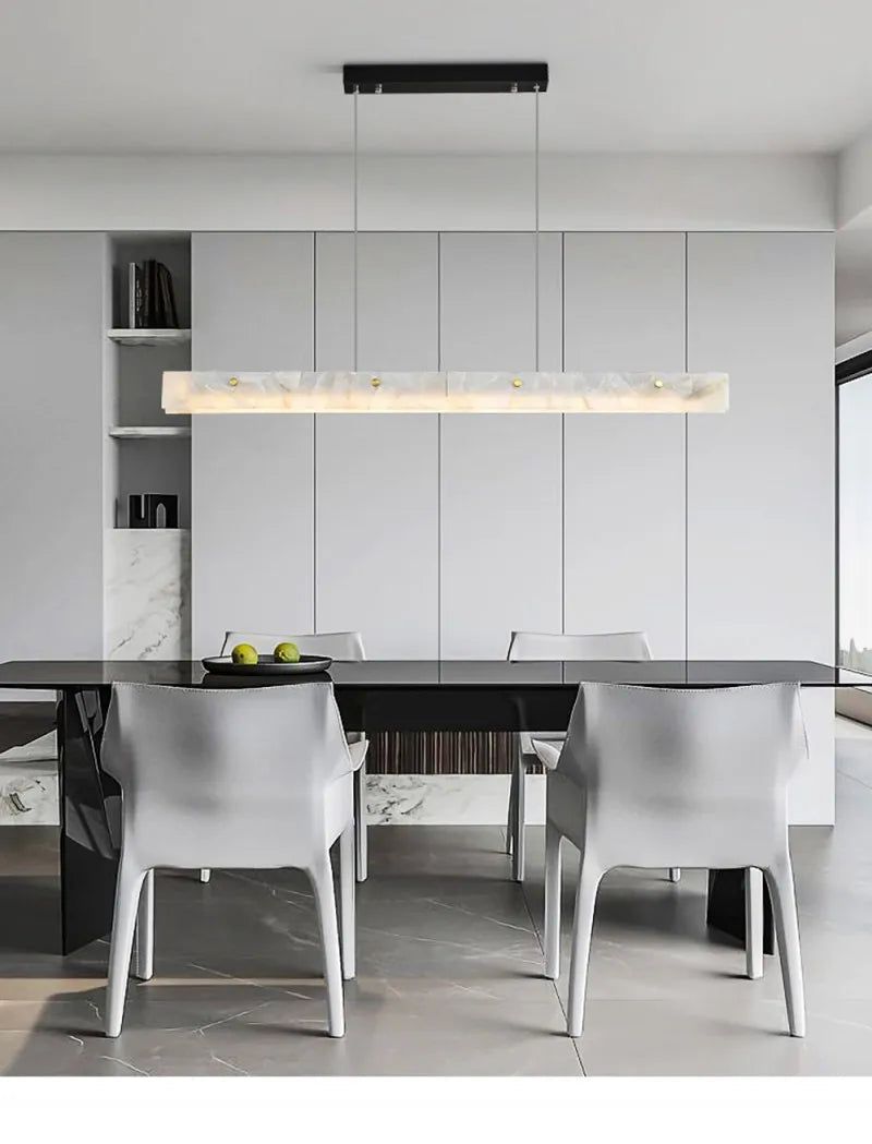 Spanish Marble LED Kitchen Island Dining Chandelier - Modern Pendant Light Fixture for Kitchen Counter, Breakfast Bar, and Dining Room Decor