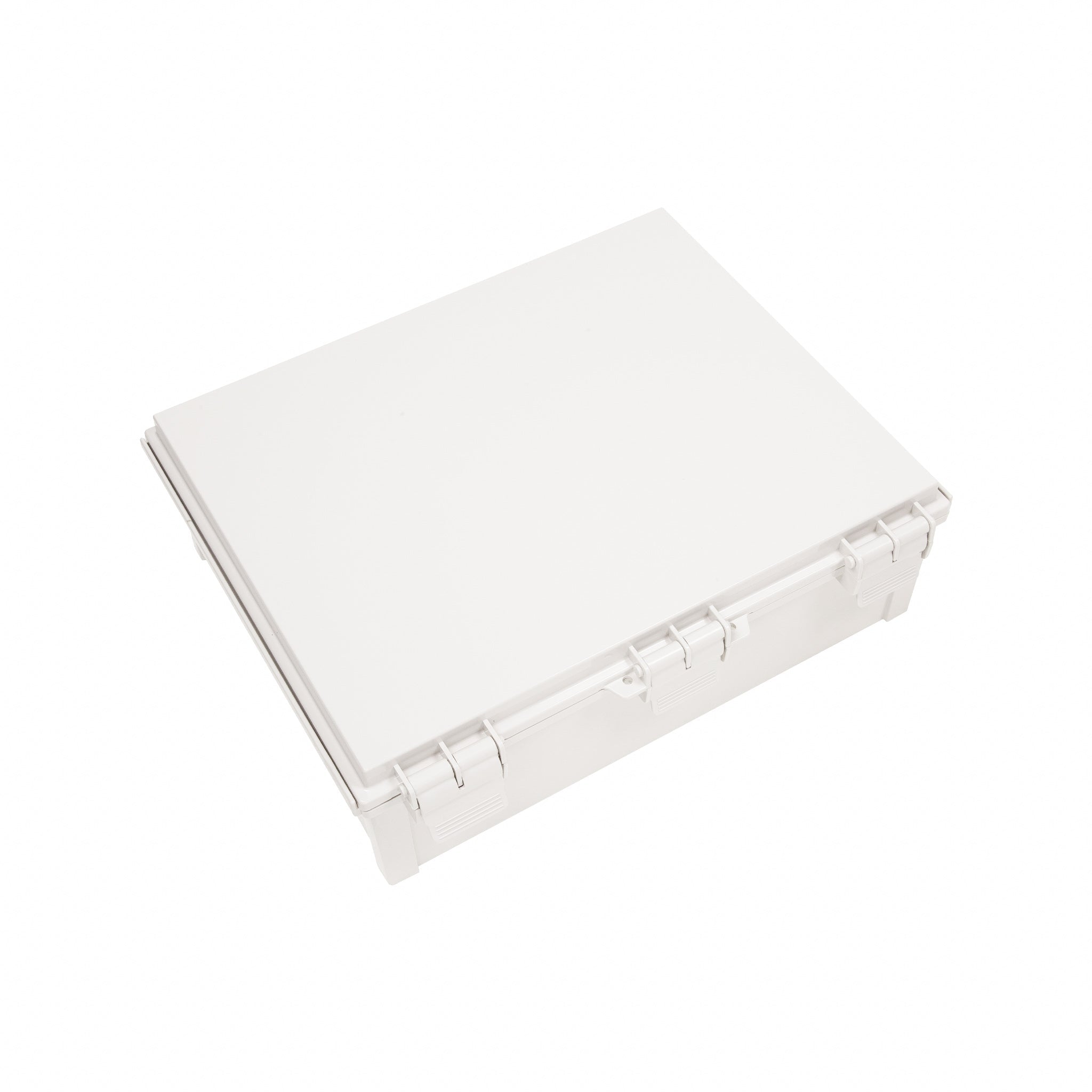 Boxco Q Series 15.75 x 17.71 x 6.30 Inches (400 x 450 x 160mm) Waterproof Plastic Enclosure - IP67 Rated, IK08 Impact Resistant, ABS Material with Grey Hinged Cover & Mounting Plate - Ideal for Outdoor Electronics, Industrial Equipment & Electrical Component Protection