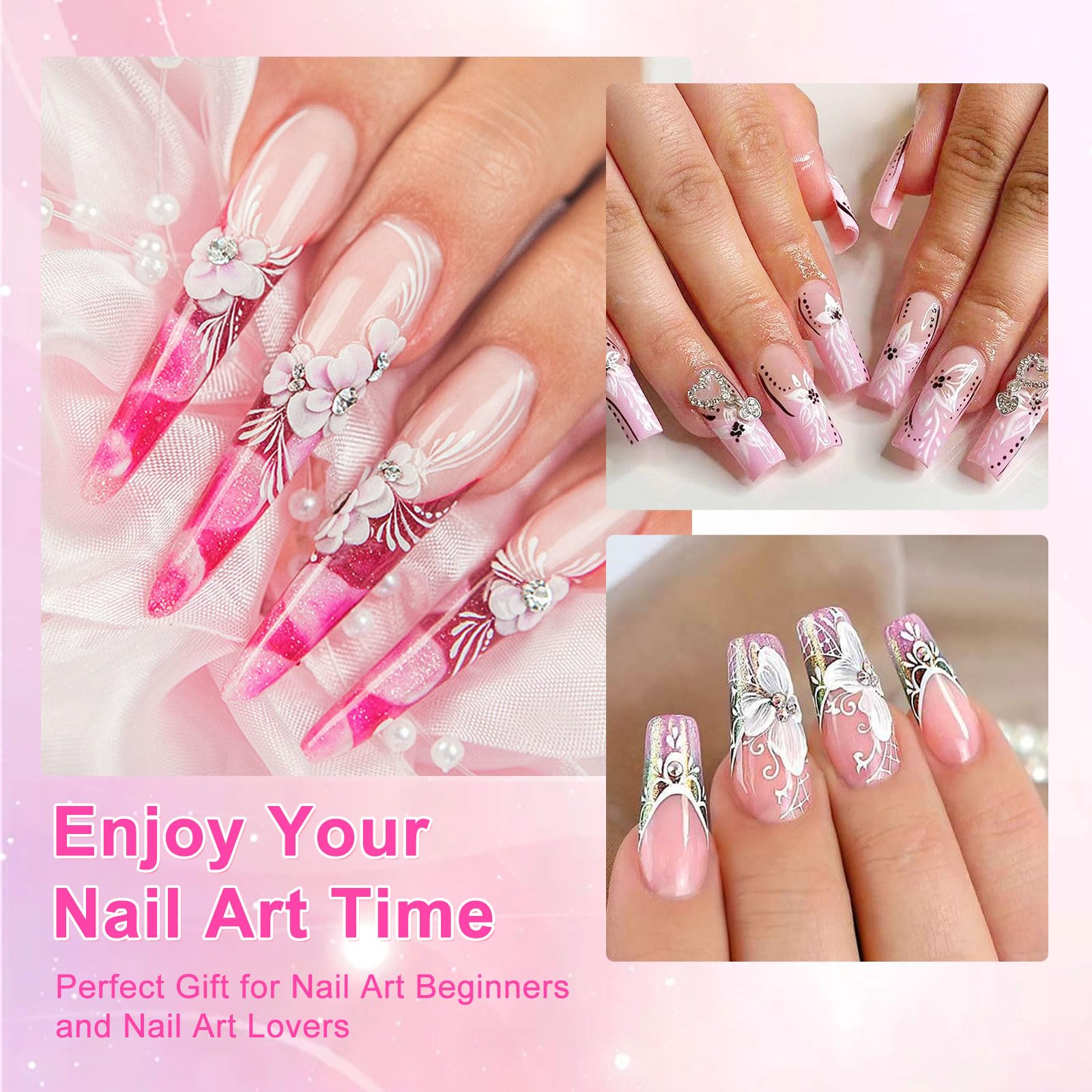 3Pcs Acrylic Nail Brush Set for Nail Art & 3D Carving - Salon & DIY Use