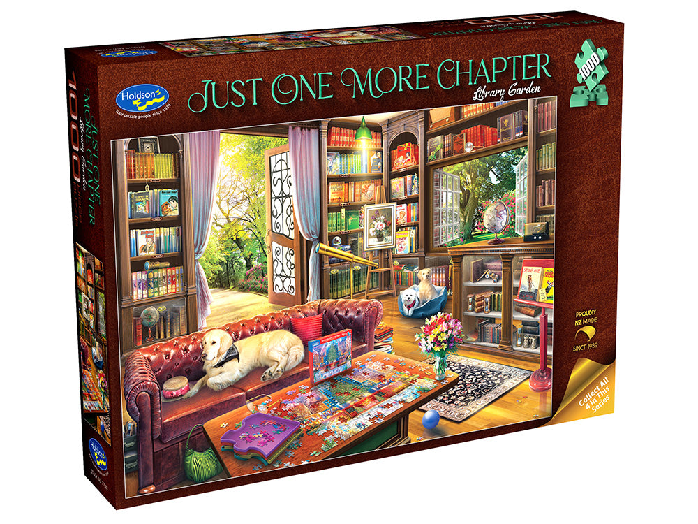 Holdson 1000 Piece Jigsaw Puzzle - Beautiful Library Garden Scene | Challenging Adult Puzzle for Relaxation & Family Game Night | Perfect Gift for Puzzle Lovers