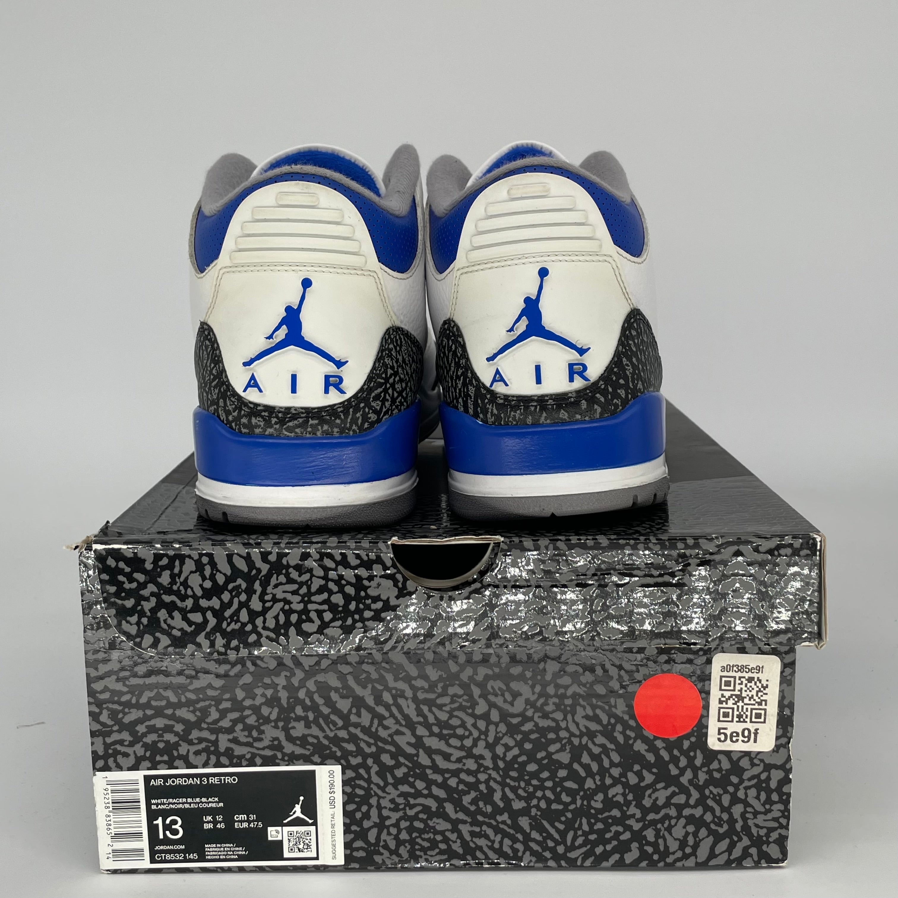 AIR JORDAN 3 RACER BLUE Men's Basketball Shoes Size 13 - CT8532-145 | Retro Sneakers for Running, Training & Streetwear Fashion