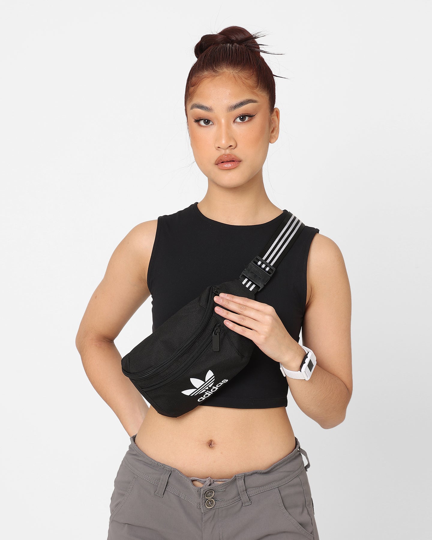 Adidas Adicolor Classic Waist Bag - Black Crossbody Fanny Pack for Men & Women - Perfect for Running, Travel, Gym & Outdoor Activities