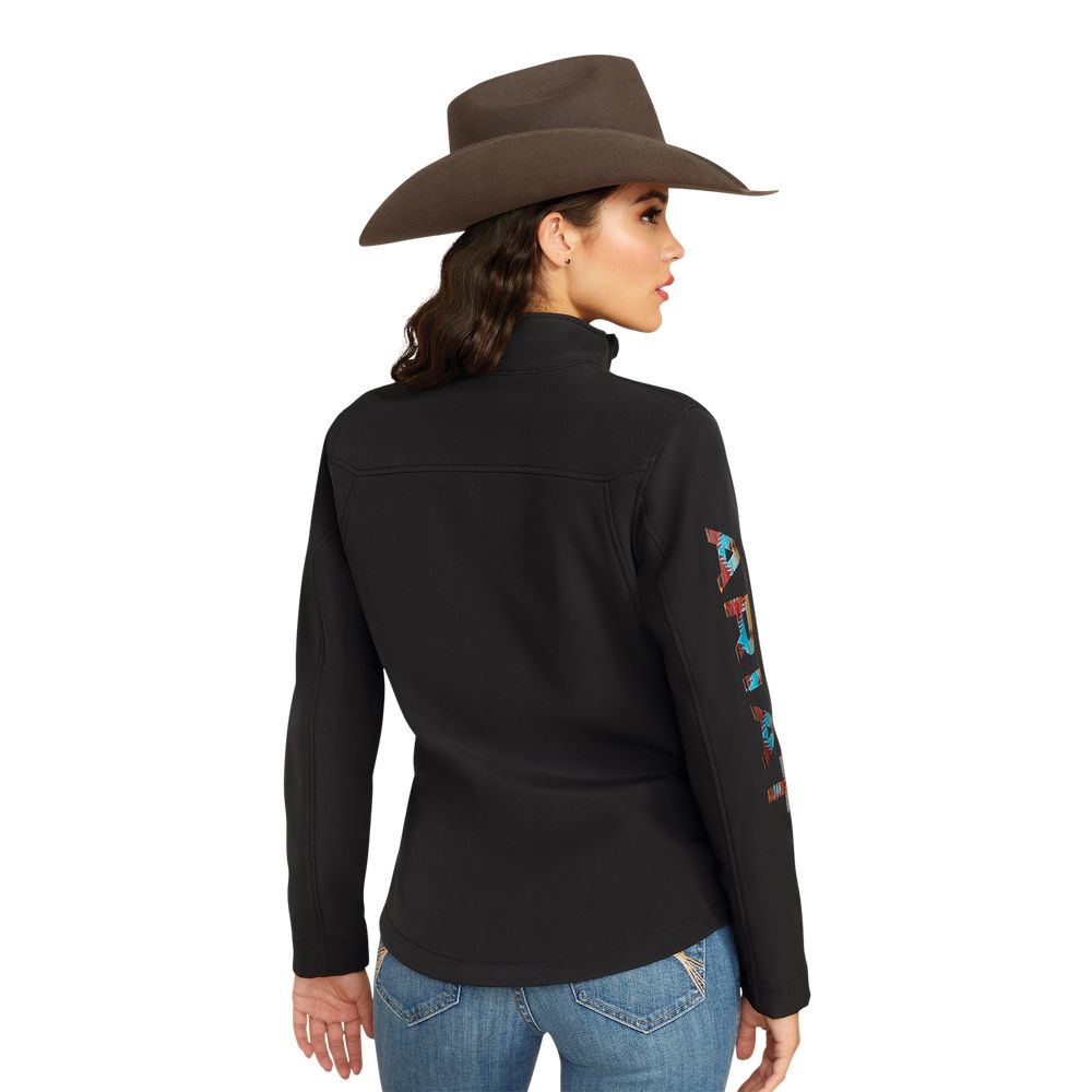Ariat 10051977 Women's Team Softshell Jacket - Black/Serrano - Size M | Waterproof Windbreaker for Outdoor Activities, Horse Riding & Casual Wear