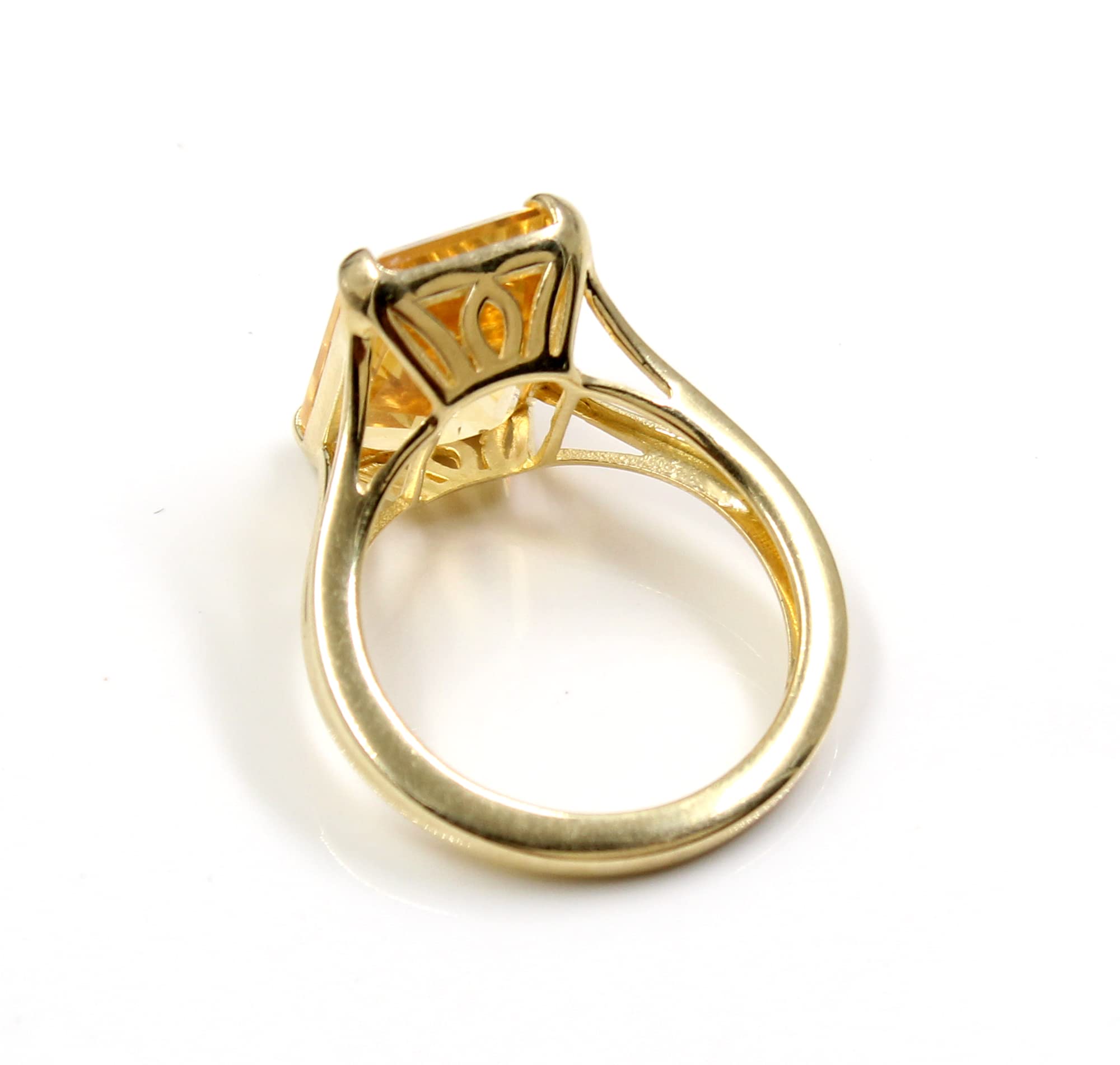 Genuine Citrine Octagon Baguette Ring - 925 Sterling Silver Jewelry for Women, Perfect Christmas Gift for Girlfriend, Birthday & Anniversary - Elegant Everyday Wear & Special Occasions
