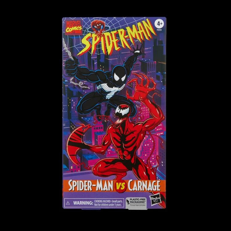 Spider-Man Marvel Legends Black Suit & Carnage Exclusive Action Figures – Collectible Superhero Toys for Display & Play | Perfect for Marvel Fans, Gift Giving & Comic Book Collections