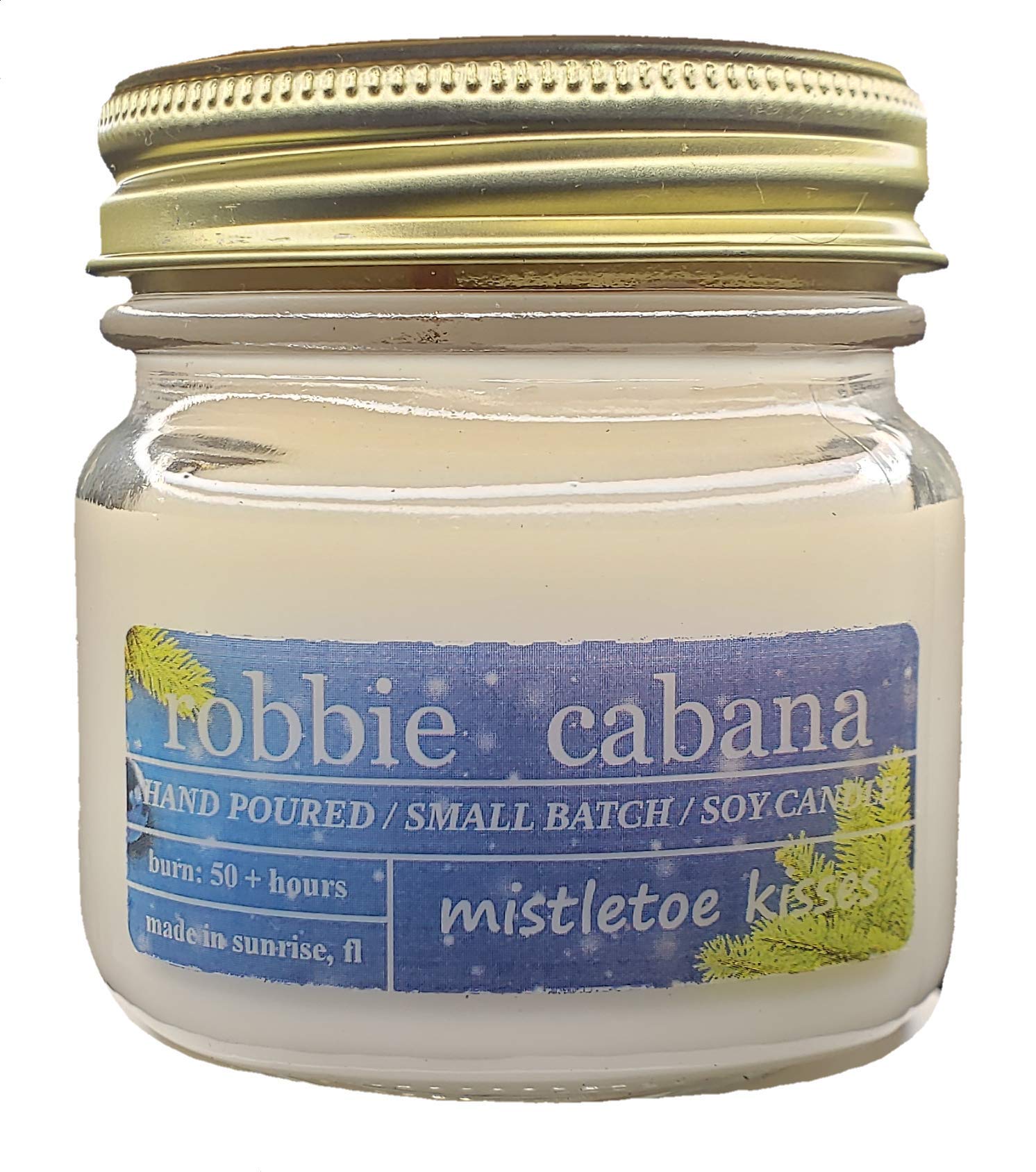 Hand-Poured Soy Wax Candle - Mistletoe Kisses Scent, 8 oz | Eco-Friendly, Long-Lasting Fragrance for Home, Office & Romantic Gifts