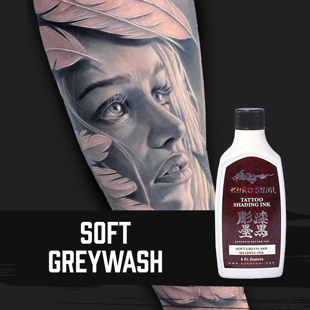 Kuro Sumi Soft Greywash Tattoo Ink - Professional Grey Wash Shading Ink for Realistic Tattoos | Perfect for Sleeves, Portraits & Black & Grey Tattoo Art