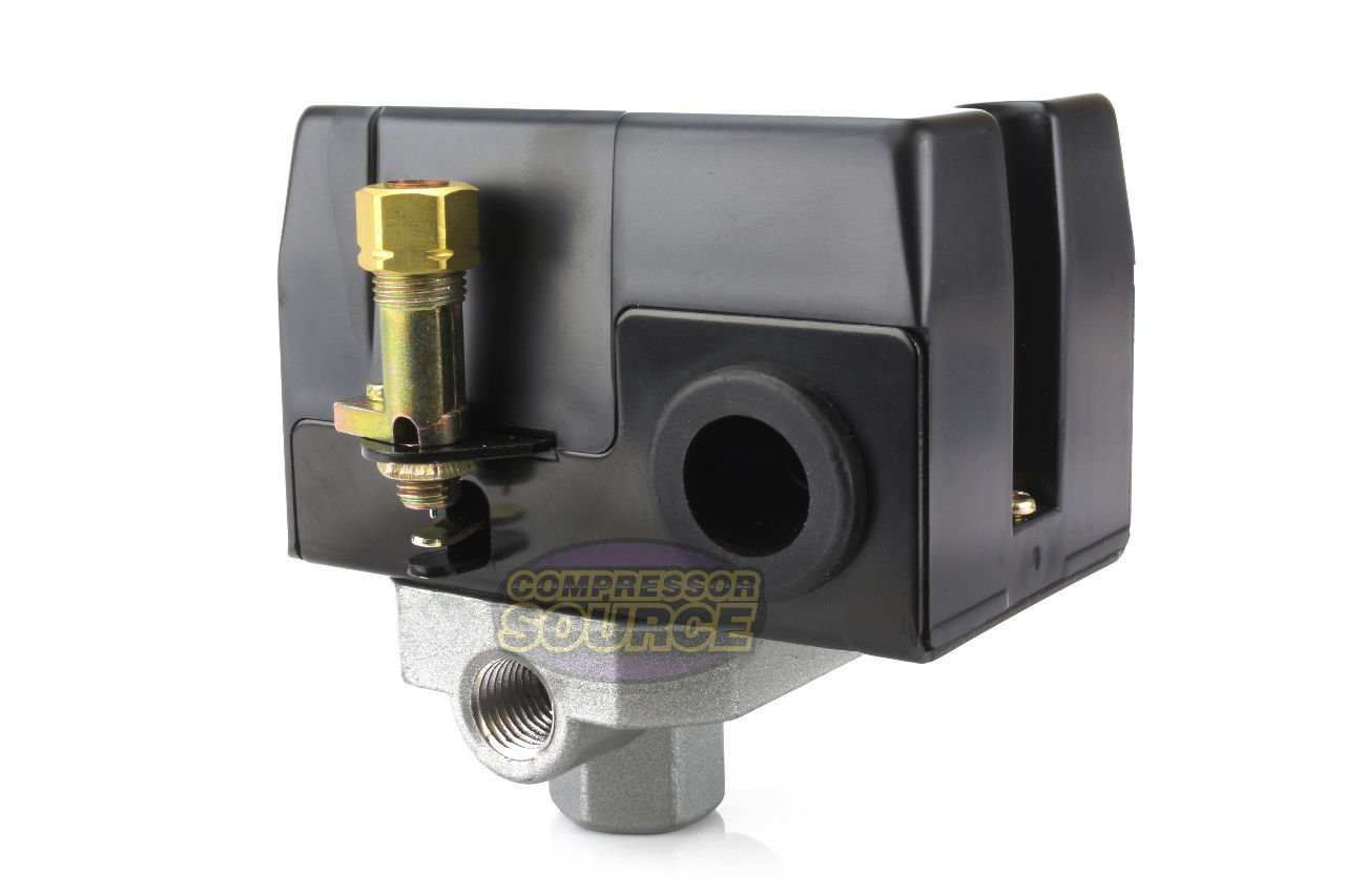 Heavy Duty 140-175 PSI 4 Port Air Compressor Pressure Switch Control - 26 AMP for Industrial, Automotive & Home Workshop Use