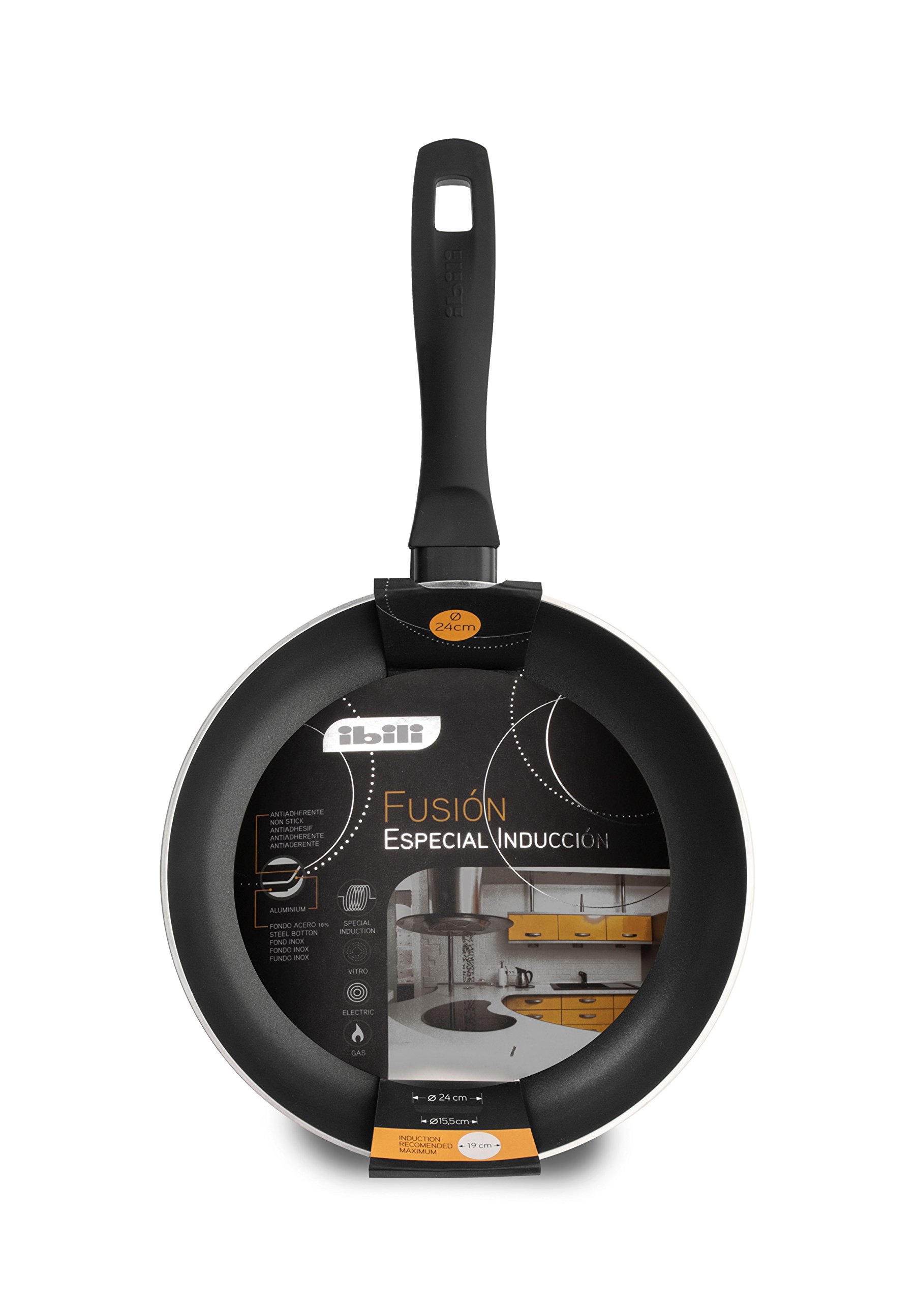 IBILI 22cm Black Aluminum Frying Pan - Non-Stick, Durable & Lightweight for Perfect Pancakes, Eggs & Stir-Fry | Ideal for Home Cooking & Professional Kitchens