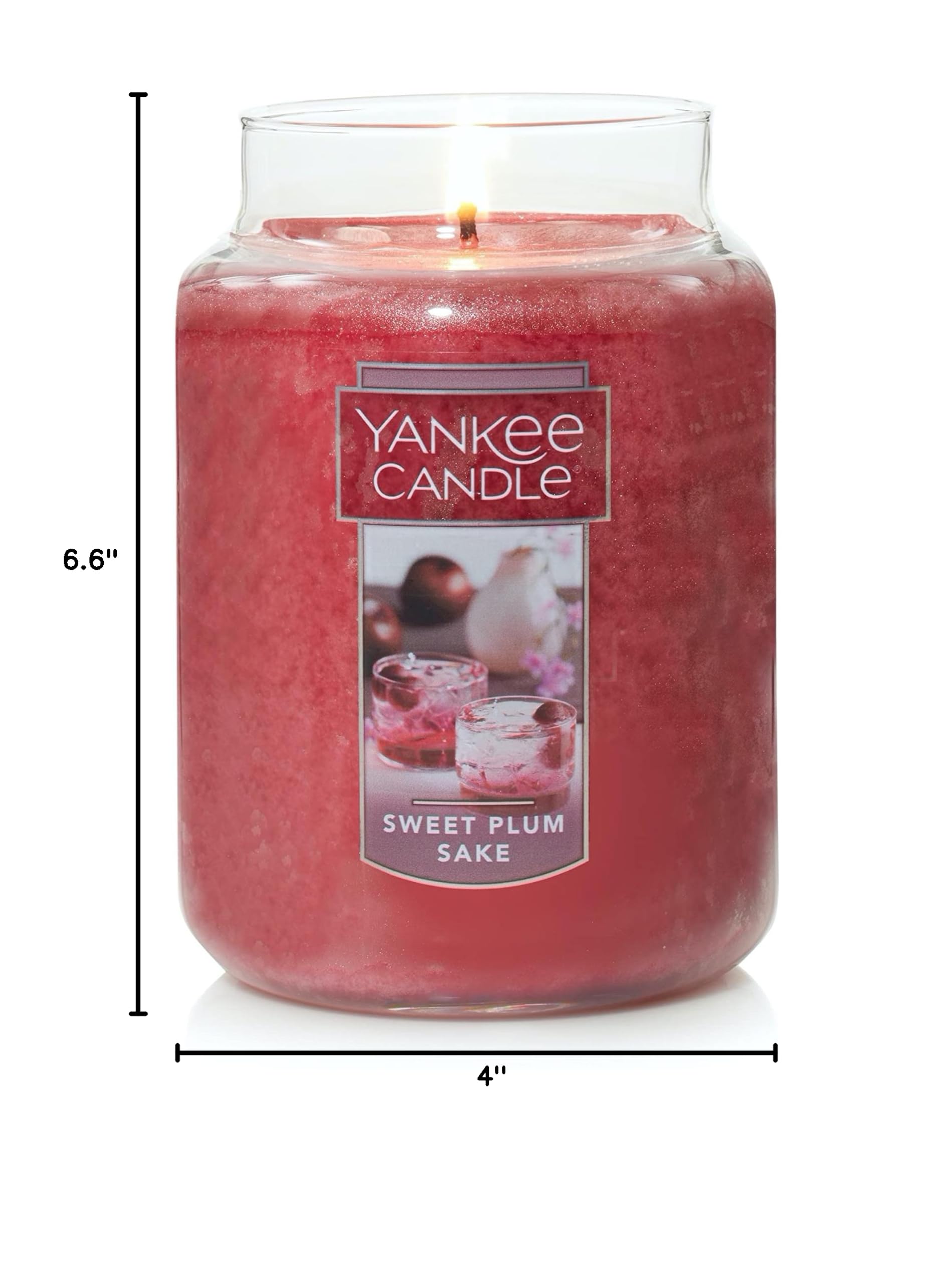 Yankee Candle Sweet Plum Sake Large Jar Candle - 14.5oz Scented Candle for Home, Office & Gifts | Long-Lasting Fragrance for Relaxation & Aromatherapy