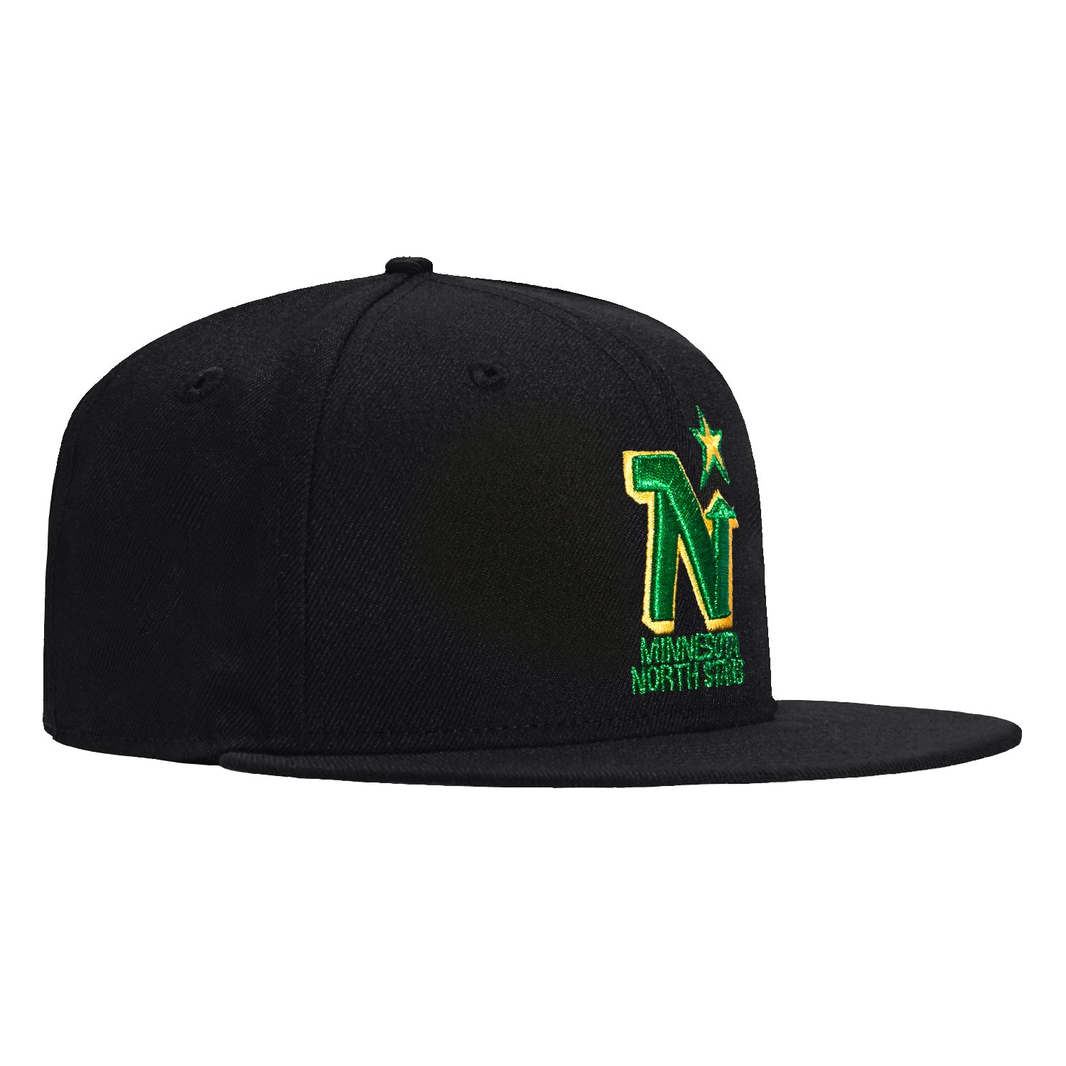 New Era 59Fifty Minnesota North Stars Snapback Hat - Black NHL Vintage Hockey Cap for Men & Women - Perfect for Sports Fans, Collectors and Casual Wear