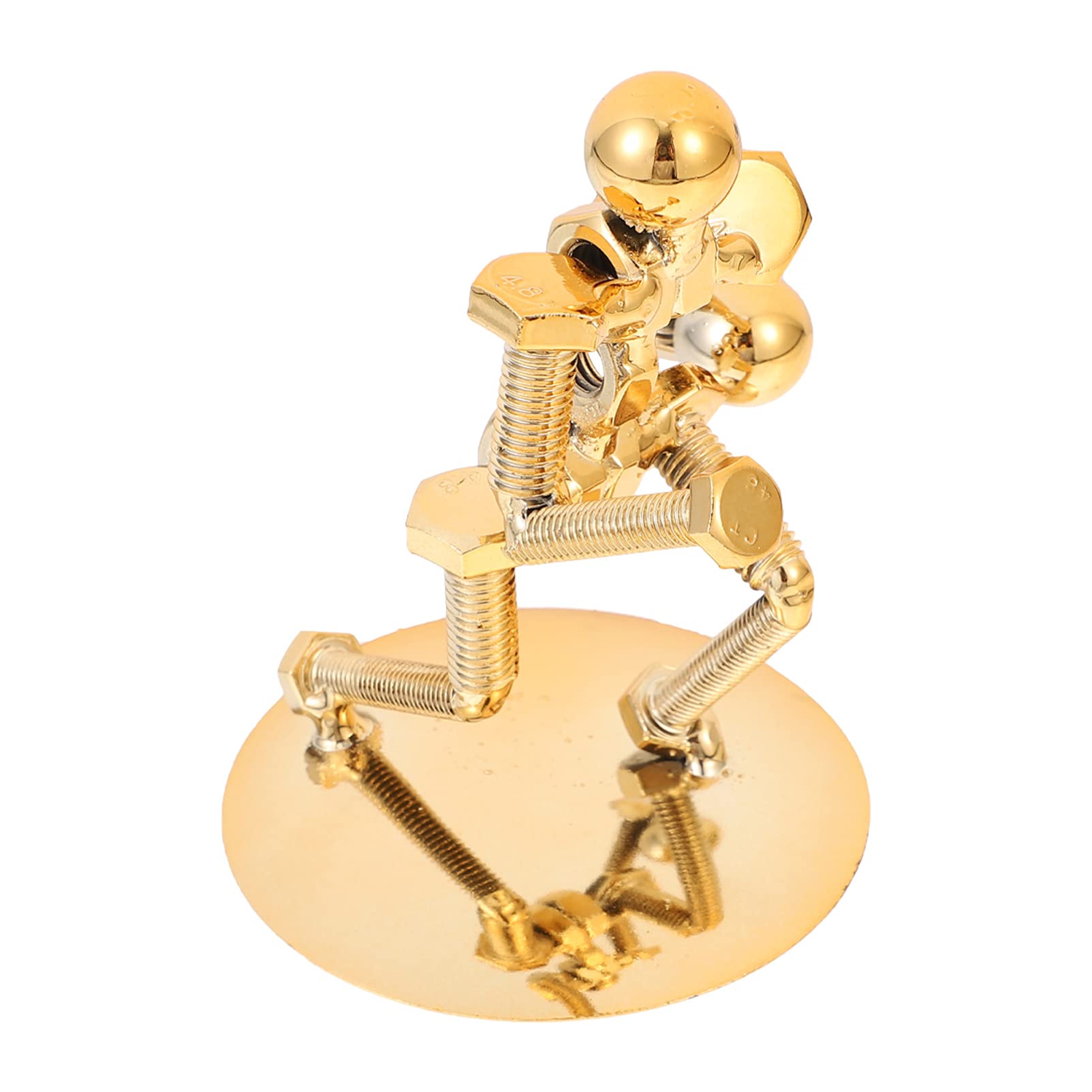 Iron Basketball Player Statue - Golden Metal Athlete Sculpture for Sports Decor