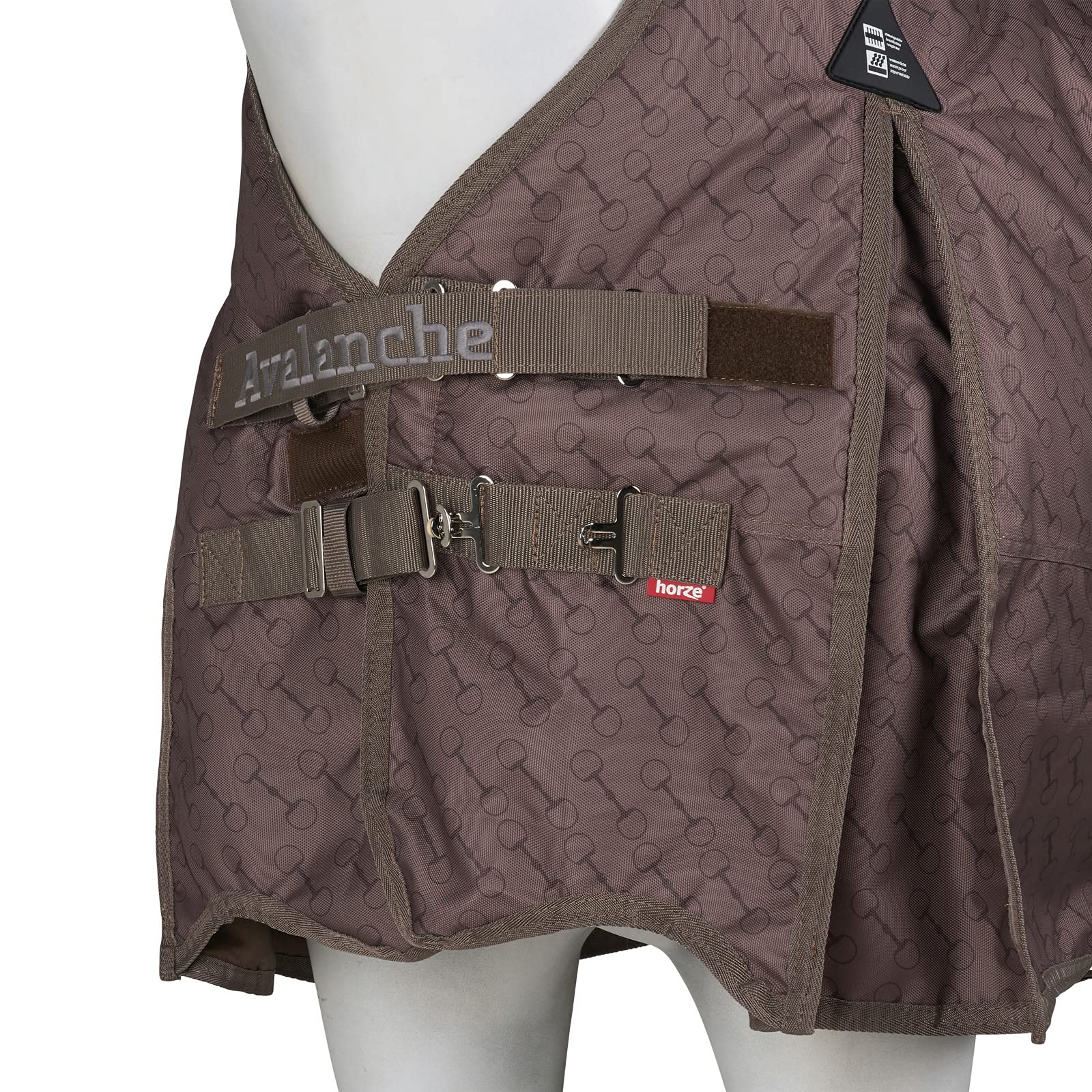 HORZE Avalanche 1200D Ripstop High Neck Heavy Weight Waterproof Horse Turnout Blanket (300g Fill) - Chocolate Chip Brown/Dark Brown - 75 in - Winter Stable Blanket for Cold Weather Horse Protection
