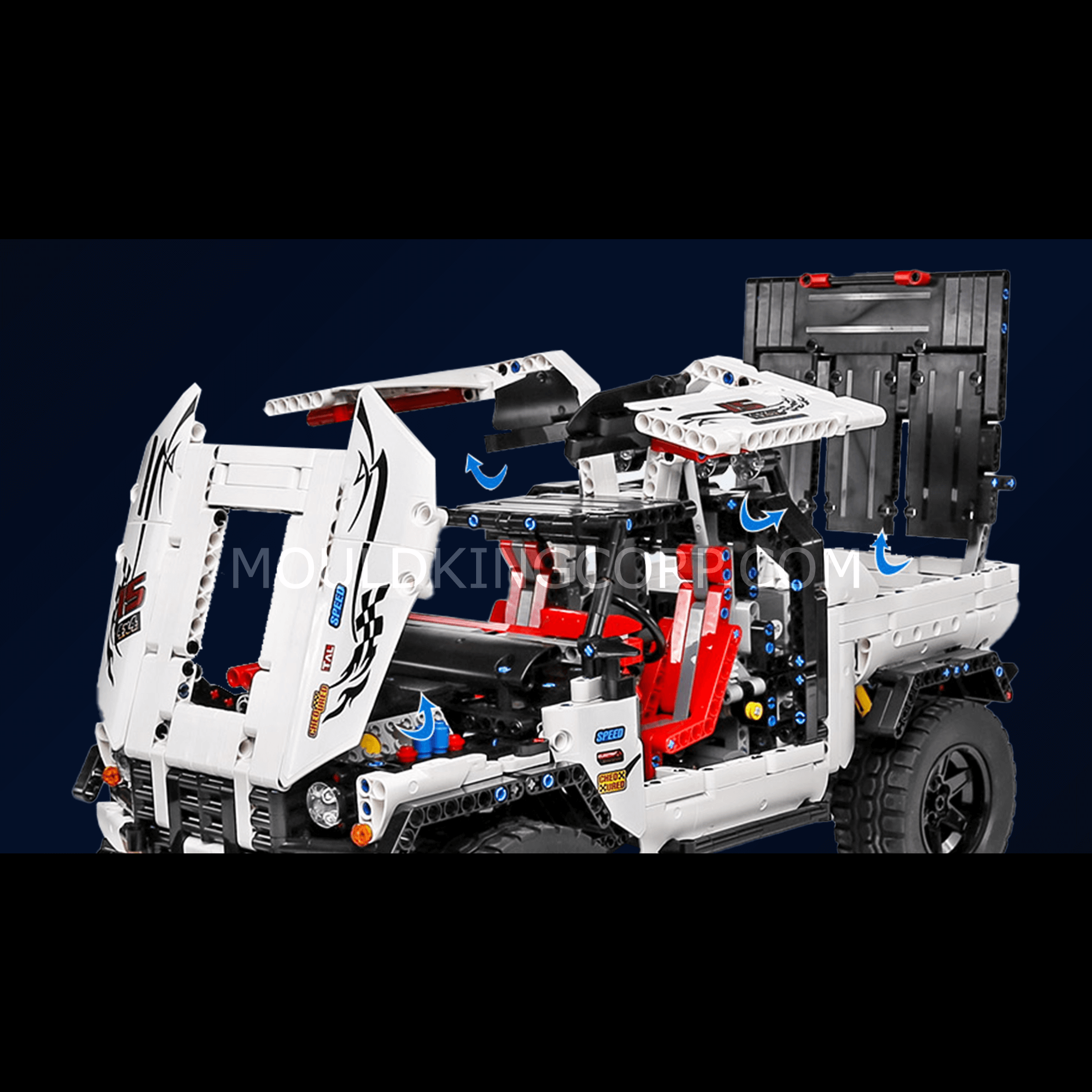 Mould King 18005 4X4 Pickup Truck Remote Control Building Blocks Set - 2,013 PCS STEM Toy for Kids & Adults | Perfect for DIY Projects, Gift Giving & RC Car Enthusiasts