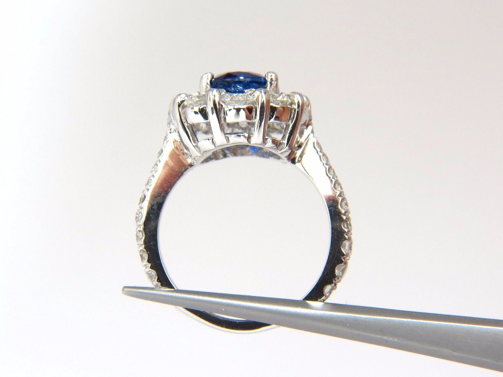 3.67CT GIA Certified Natural Vivid Royal Blue Diamond Cluster Halo Ring in 18K Gold - Perfect for Engagement, Wedding & Anniversary Gifts