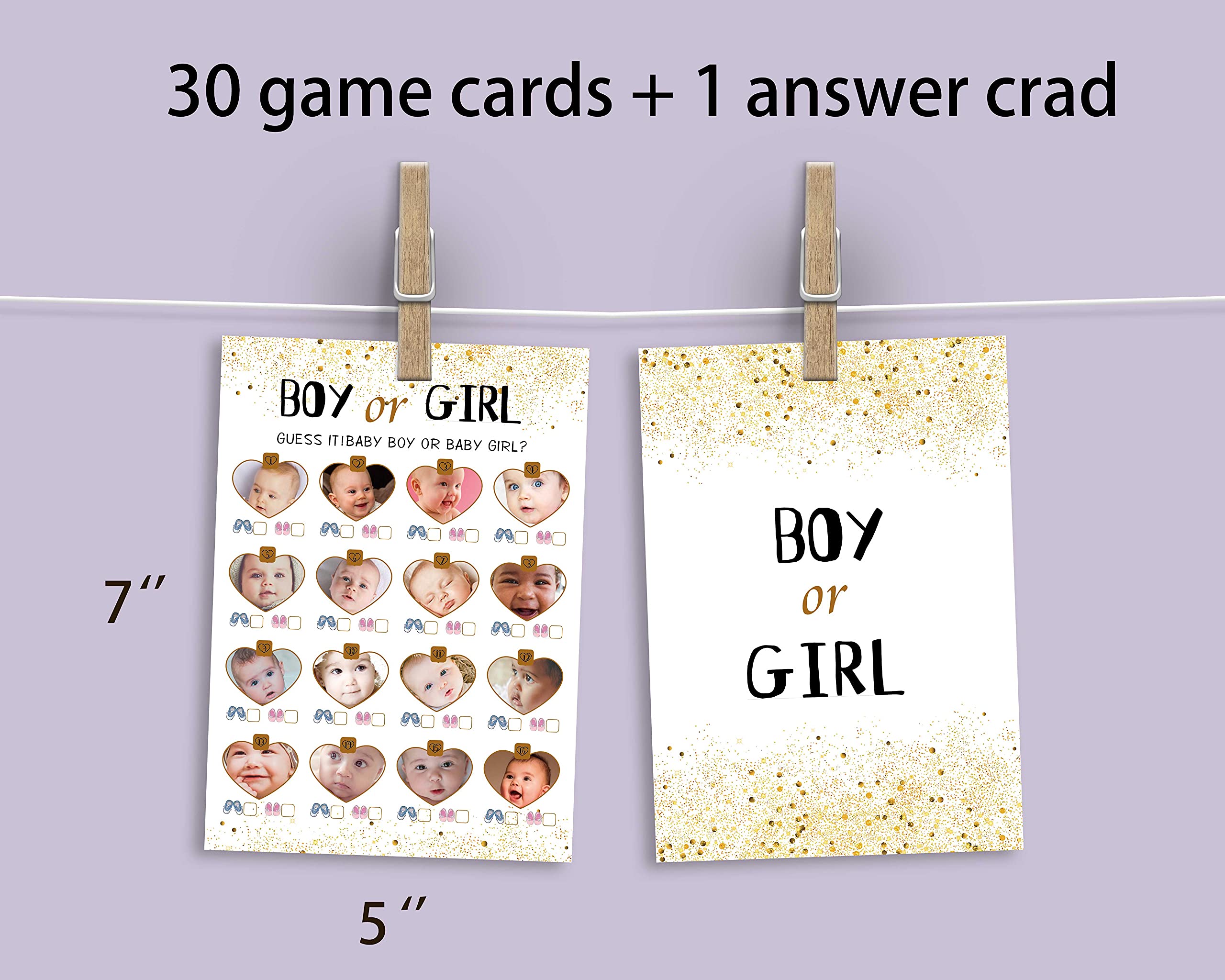 31-Piece Baby Shower Game Cards Set with Answers - Fun Gender Reveal Party Game for Parents, Kids & Guests | Perfect for Coed Showers & Unisex Celebrations | Great for Baby Showers, Gender Reveal Parties & Family Gatherings