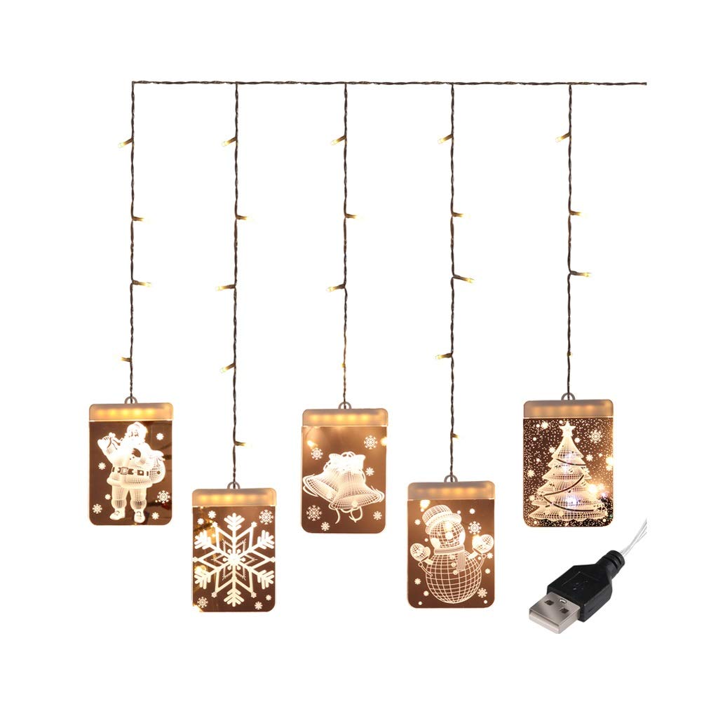 ZMDZA LED Christmas Fairy Lights - Santa Claus Night Light with Suction Cups for Windows & Doors | Indoor/Outdoor Holiday Decorations for Christmas Tree, Yard, and Party Decor