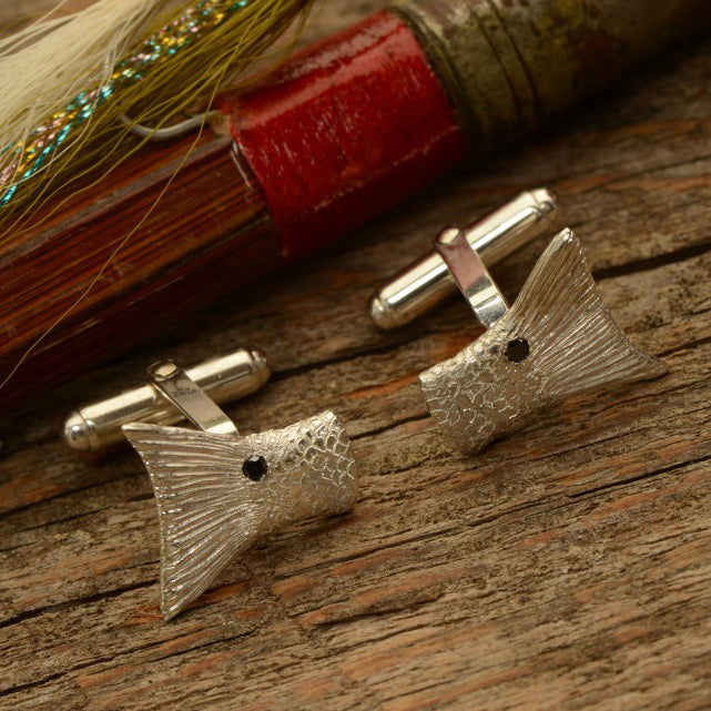 Elegant Sterling Silver Redfish Cufflinks for Men - Perfect for Weddings, Business & Formal Occasions