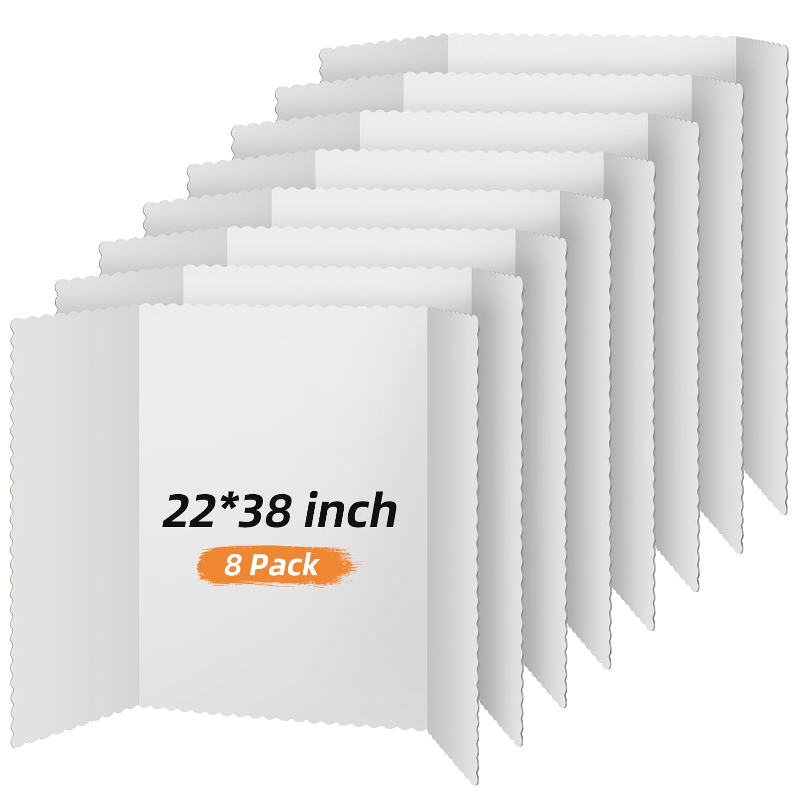 Henoyso 8-Piece Tri-Fold Poster Board Set - Lightweight Foldable Presentation Boards for Science Fair & School Projects (22