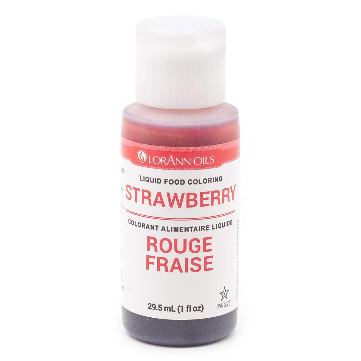 Lorann Oils Strawberry Flavor Liquid Food Coloring - 1 oz Bottle for Baking, Cake Decorating, Candy Making & DIY Crafts