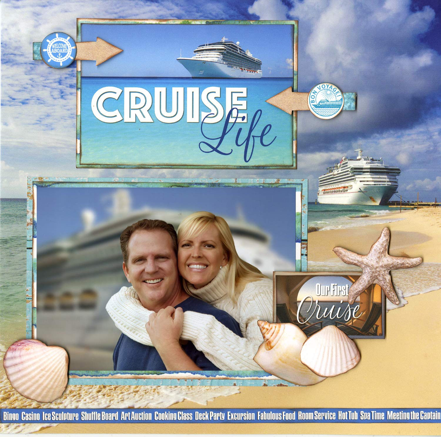 Reminisce Cruise Life Scrapbook Collection Kit - 12x12 Inch Multi-Color Paper Crafts for Memory Books, Photo Albums & DIY Projects | Perfect for Vacation Scrapbooking, Cruise Souvenirs & Creative Journaling