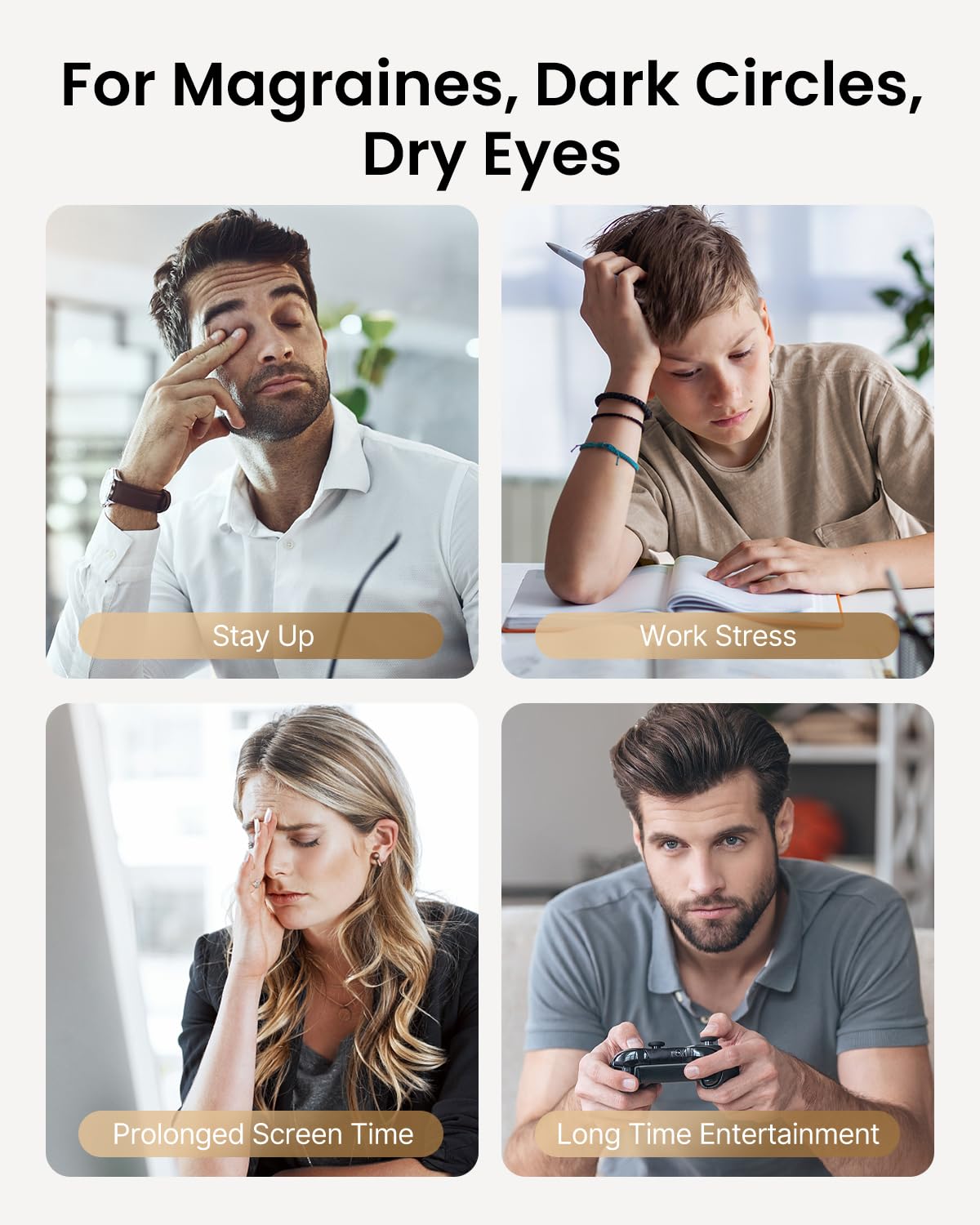 RENPHO Eye Massager with Heat & Cooling - Relieve Migraines, Eye Strain & Stress | FSA/HSA Eligible | Voice Control & DIY Massage Settings | Perfect Gift for Women & Men (Mothers Day, Birthday) | Use at Home, Office, or Travel for Relaxation & Eye Care