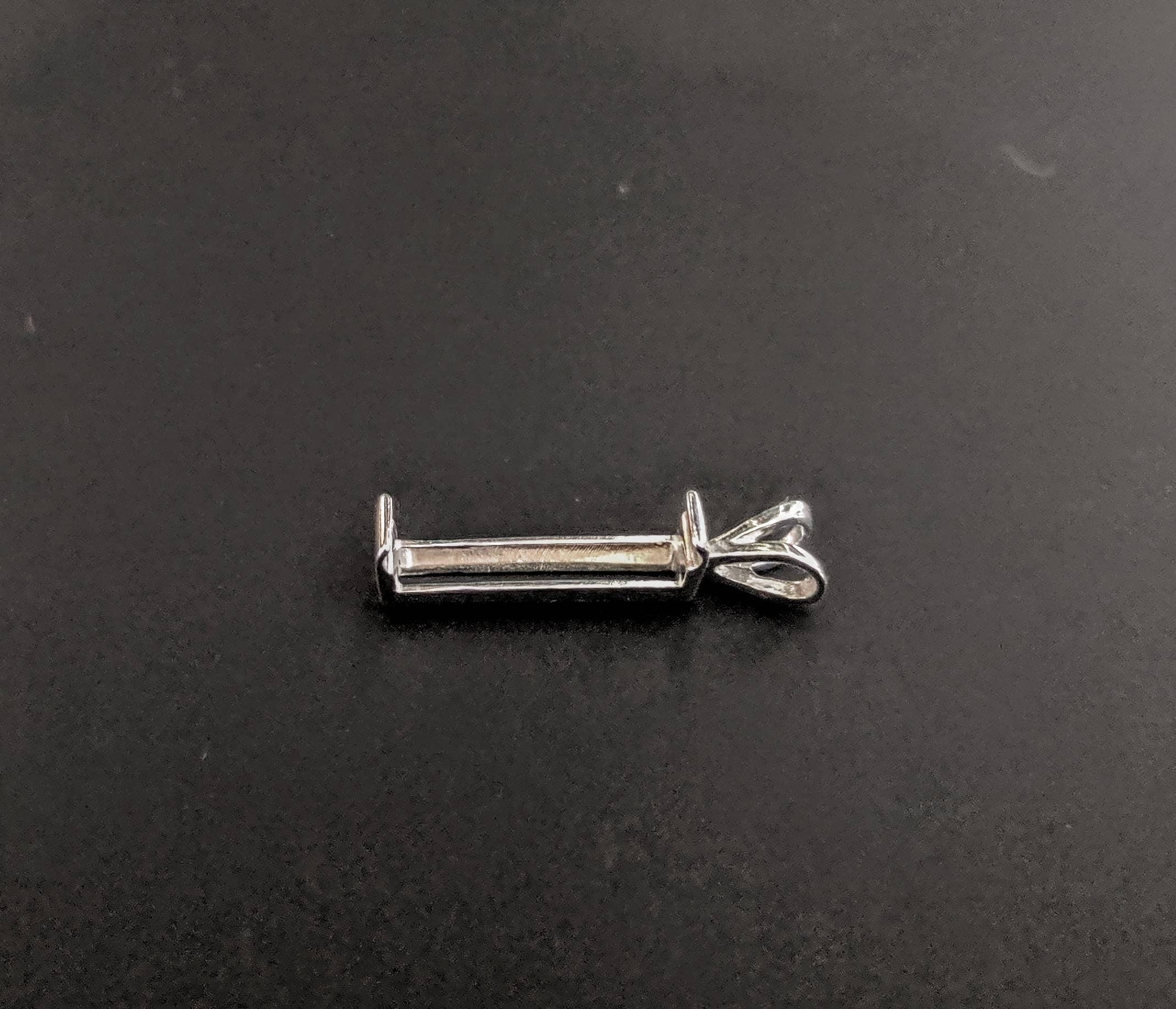 Solid Sterling Silver or 14kt Gold 6mm-30mm Medium Tourmaline Cut Pendant Setting | Handcrafted in USA | Jewelry Making Supplies for Necklaces & DIY Projects