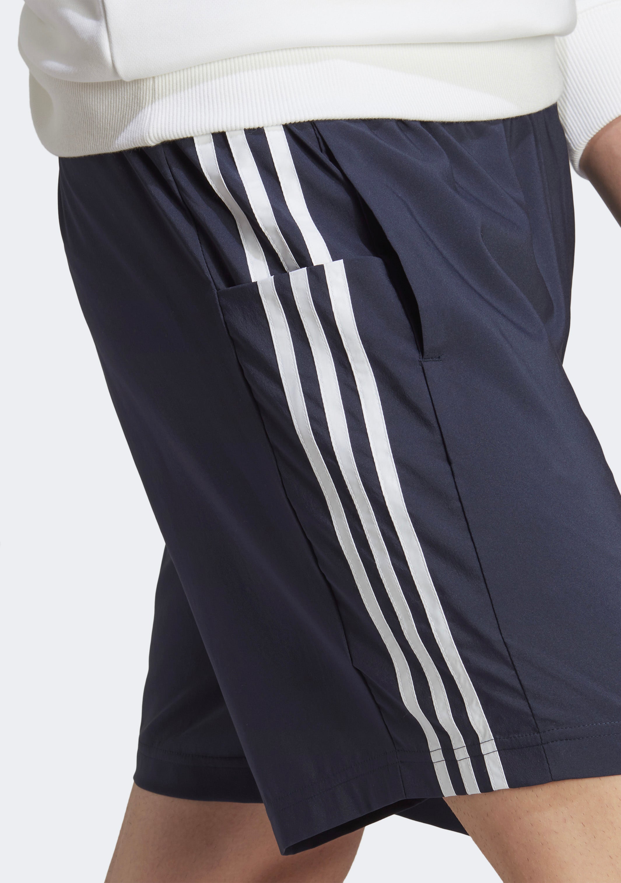 Adidas Men's AEROREADY Essentials 3-Stripes Athletic Shorts - Navy Blue Quick-Dry Comfort for Running, Gym & Casual Wear