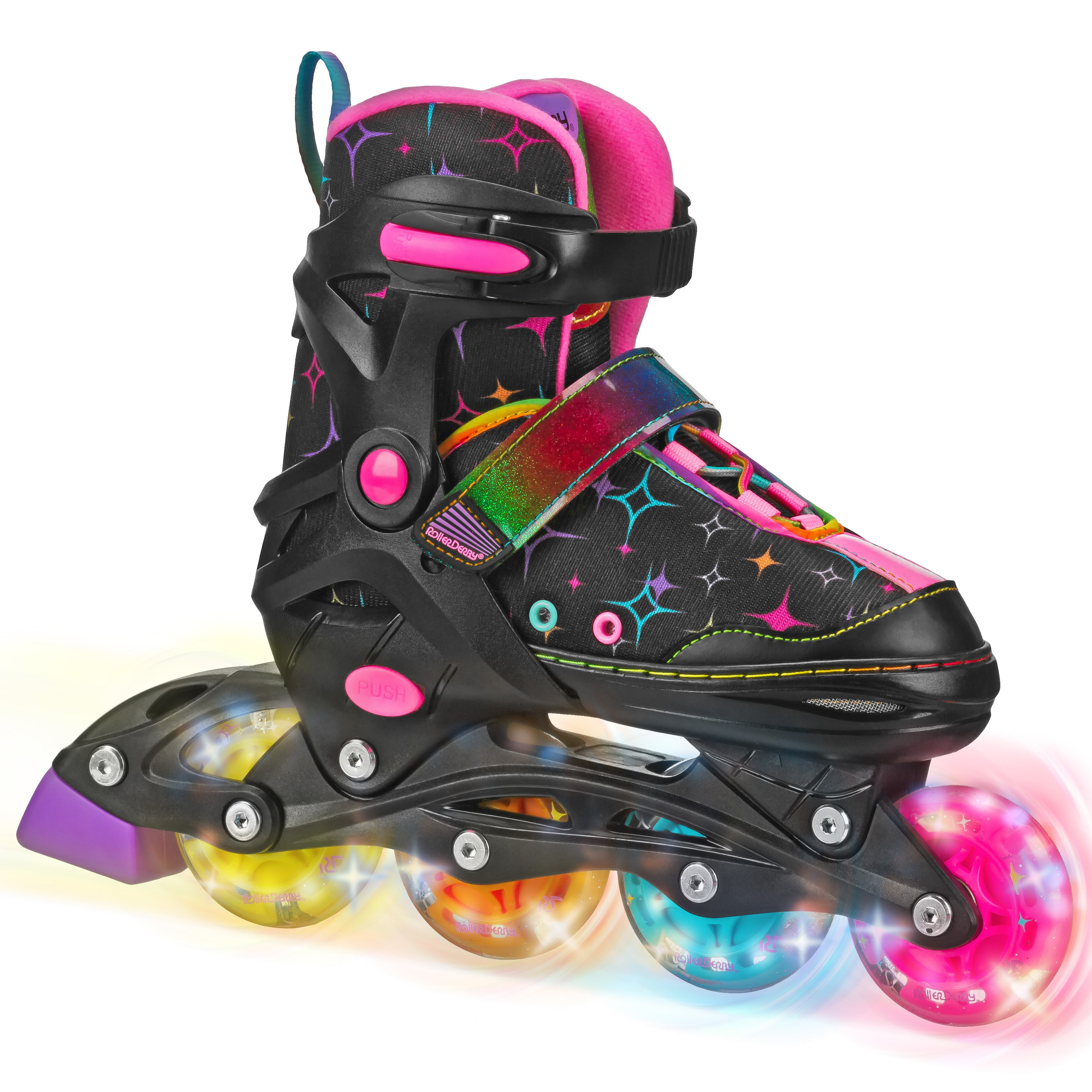 Stryde Adjustable Light-Up Inline Skates for Girls - Perfect for Outdoor Fun, Birthday Gifts & Roller Skating Rinks