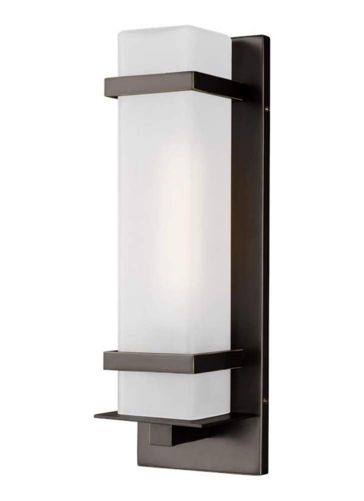 Generation Lighting 8520701-71 Alban Small Outdoor Wall Lantern - Antique Bronze Finish, Weather-Resistant Exterior Light Fixture for Porch, Patio, Garden & Entryway Lighting