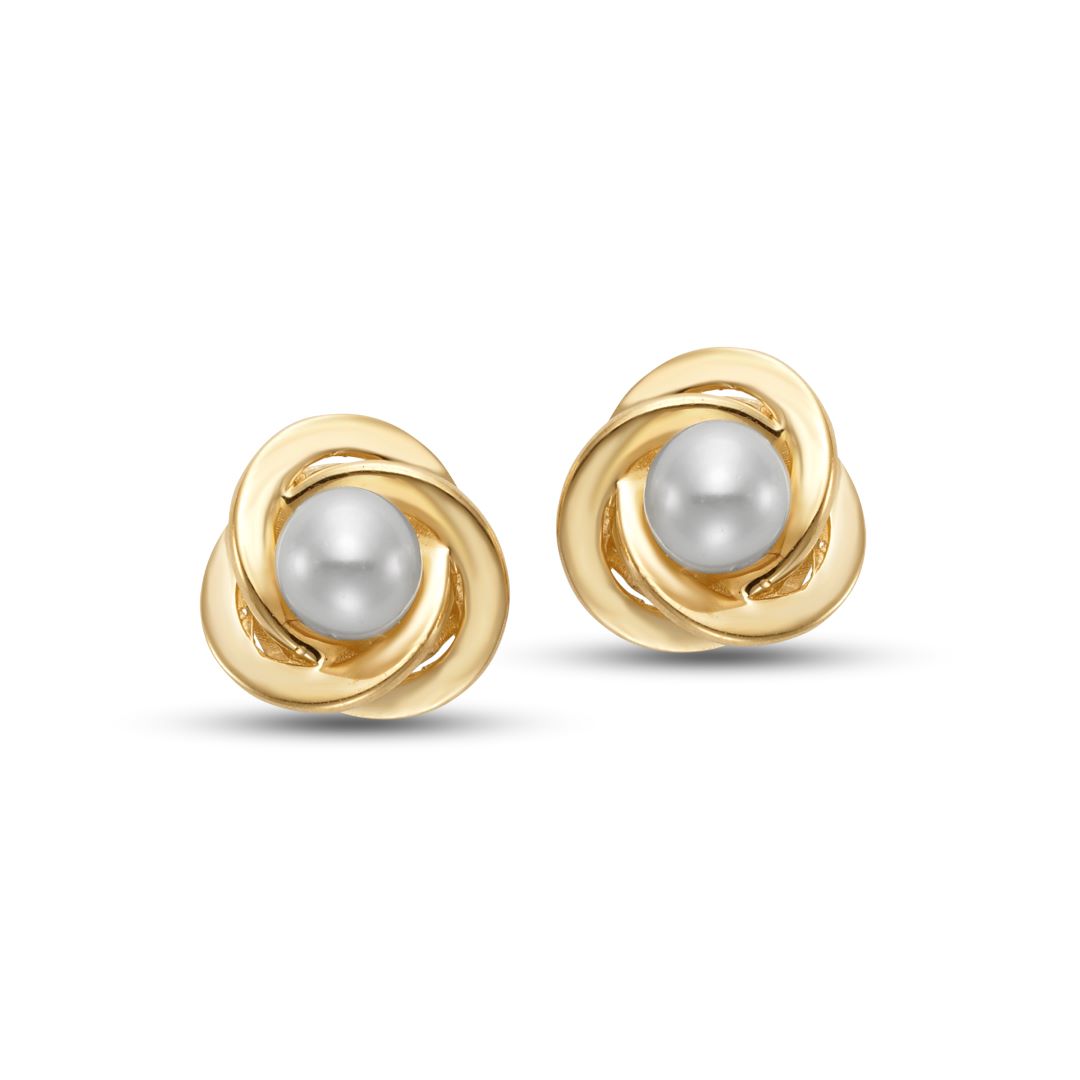 3mm Pearl Knot Earrings for Women - Dainty & Elegant Pearl Stud Earrings - Hypoallergenic Surgical Steel Jewelry - Perfect for Weddings, Parties & Everyday Wear