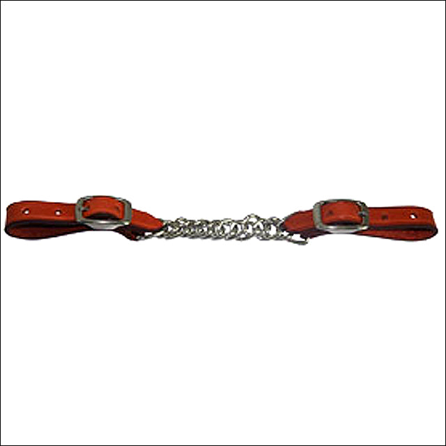 5/8 Inch Hilason Western Chestnut Leather Flat Twisted Horse Mouth Curb Chain Bit - Durable Equestrian Training Gear for Western Riding & Horse Shows
