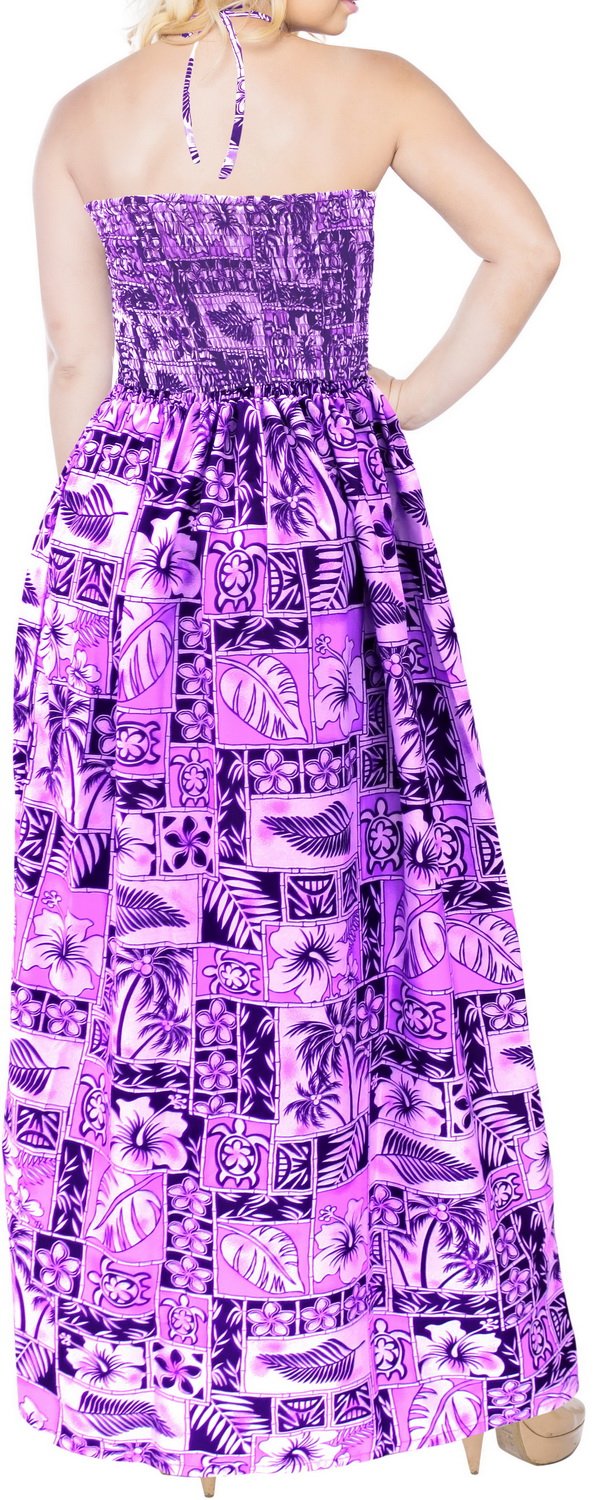 LA LEELA Women's Boho Maxi Dress - Flowy Tube Dress for Summer, Beach, Vacations & Casual Wear | Plus Size & Regular Sizes Available
