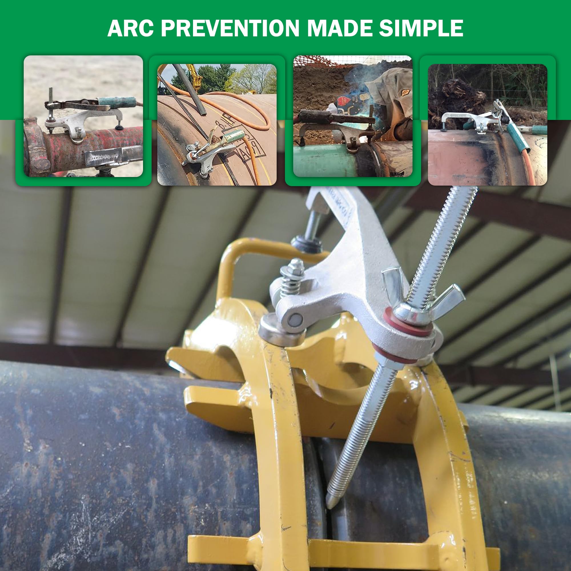 Welding Grasshopper - Heavy Duty Ground Clamp for Pipes & Metal Plates | Ergonomic Arc Welding Tool with Lightweight Design | Perfect for Construction, Automotive Repair & DIY Metal Projects