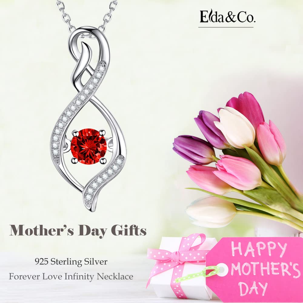 ELDA & CO. April May Birthstone Necklace - Endless Love Simulated Diamond & Emerald Jewelry for Women, Wife, Mom | Perfect Birthday Gift for Her | Elegant Necklace for Anniversaries, Valentine's Day & Special Occasions