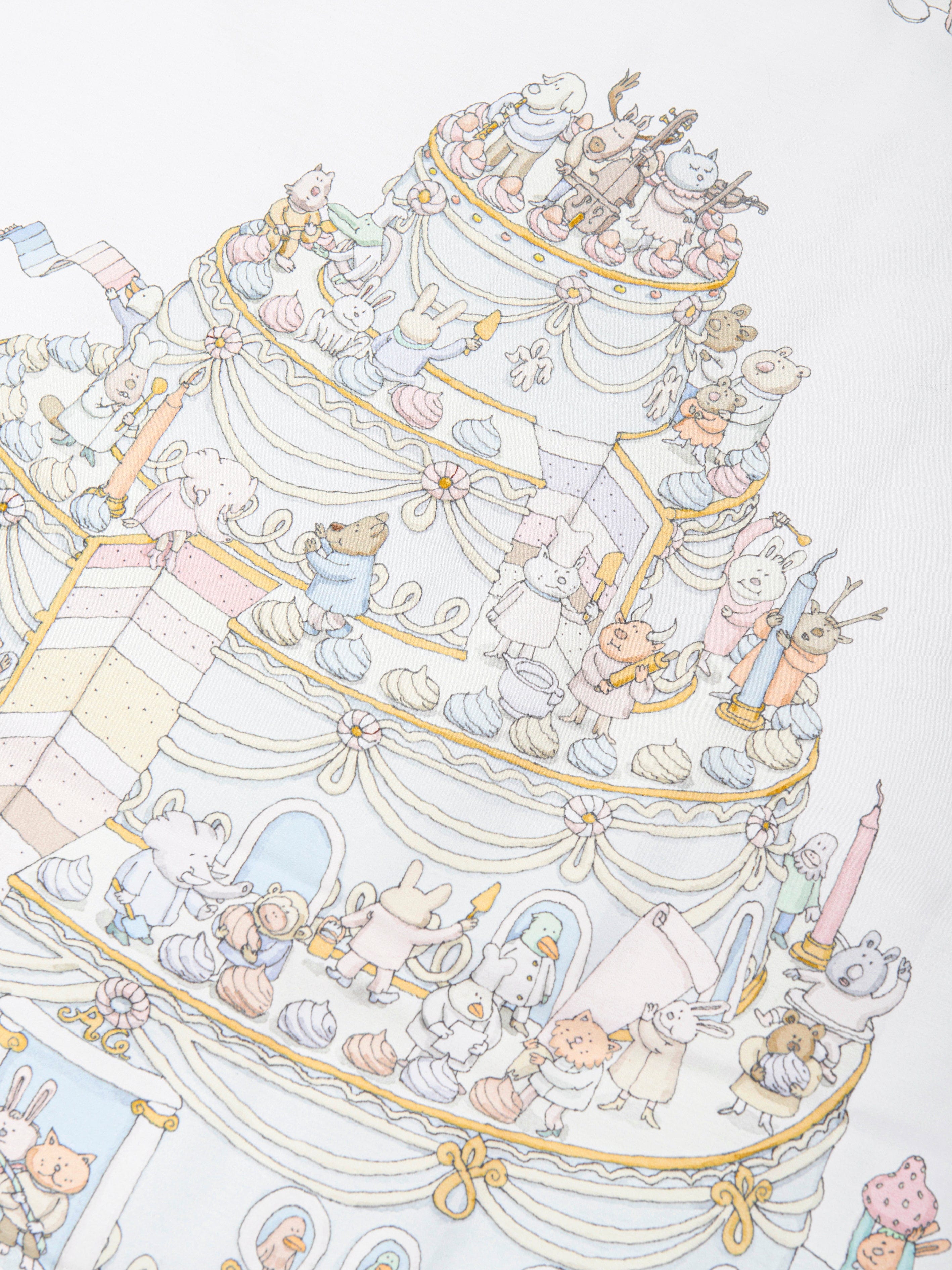Atelier Choux Baby Le Gateau / Chateau Choux Reversible Quilt - 130cm Multicolor Organic Cotton Blanket for Nursery, Stroller & Travel | Luxury Baby Gift