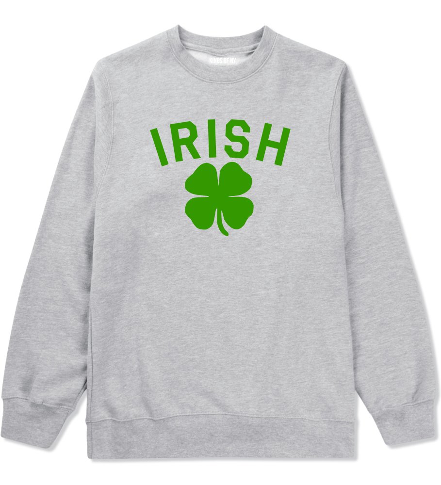 Kings Of NY Irish Four Leaf Clover St. Patrick's Day Men's Crewneck Sweatshirt - Comfortable Pullover for Holiday Parties & Casual Wear