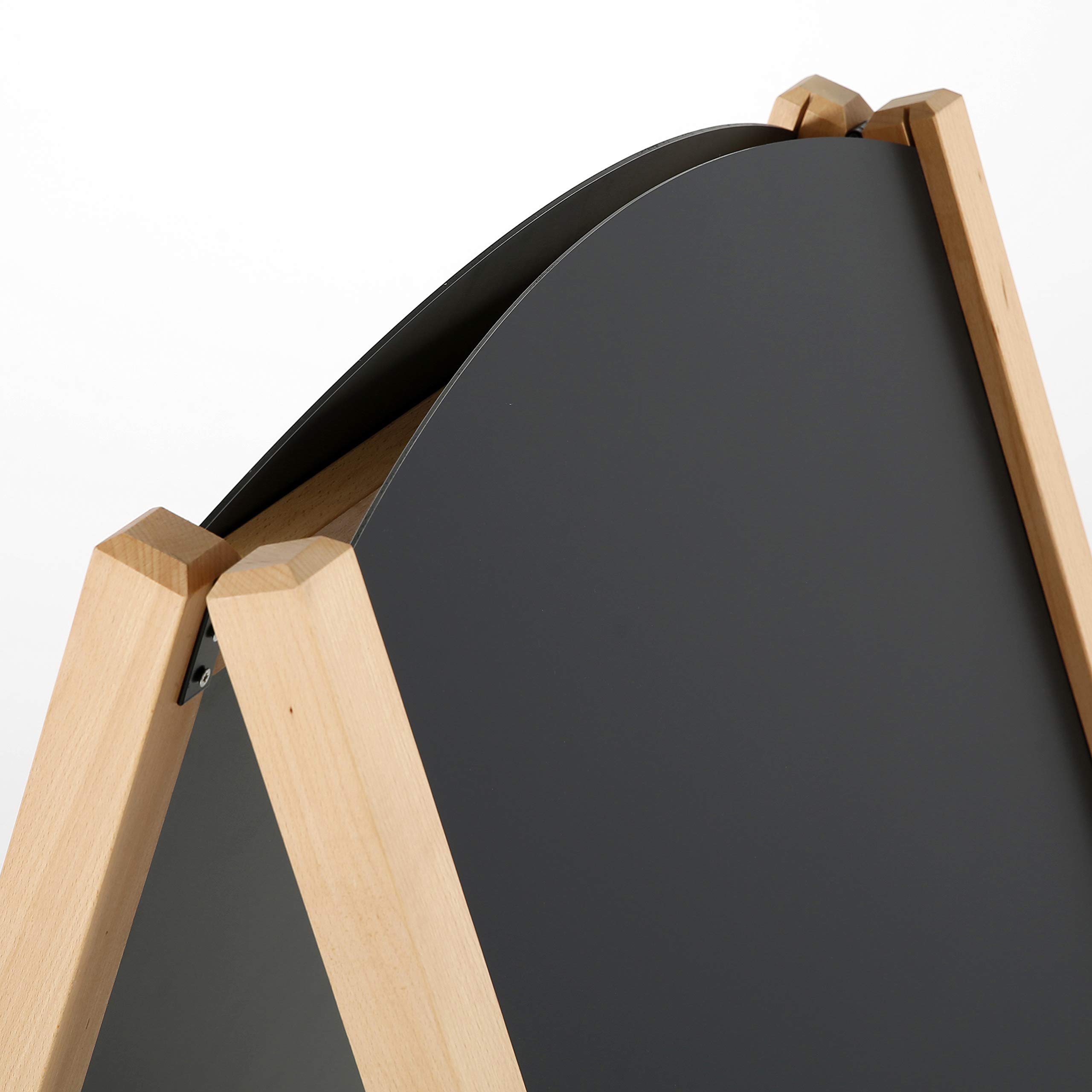 Rustic Double-Sided A-Frame Sandwich Board Sign - 23.6x30.7 Inch Wooden Chalkboard for Restaurants, Cafes & Retail Stores | Indoor/Outdoor Advertising Display with Slide-In Panels | Floor Standing Folding Sidewalk Sign
