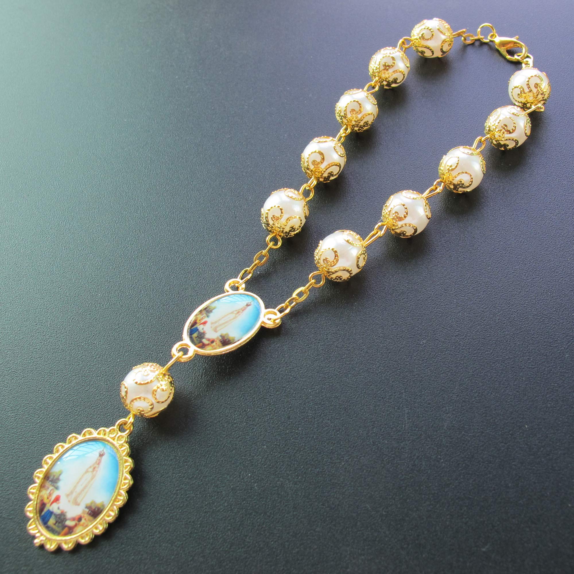 Our Lady of Fatima Decade Rosary - 12 Pack Catholic Prayer Beads for Car Mirror & Religious Events - Perfect for Car Protection & Church Favors